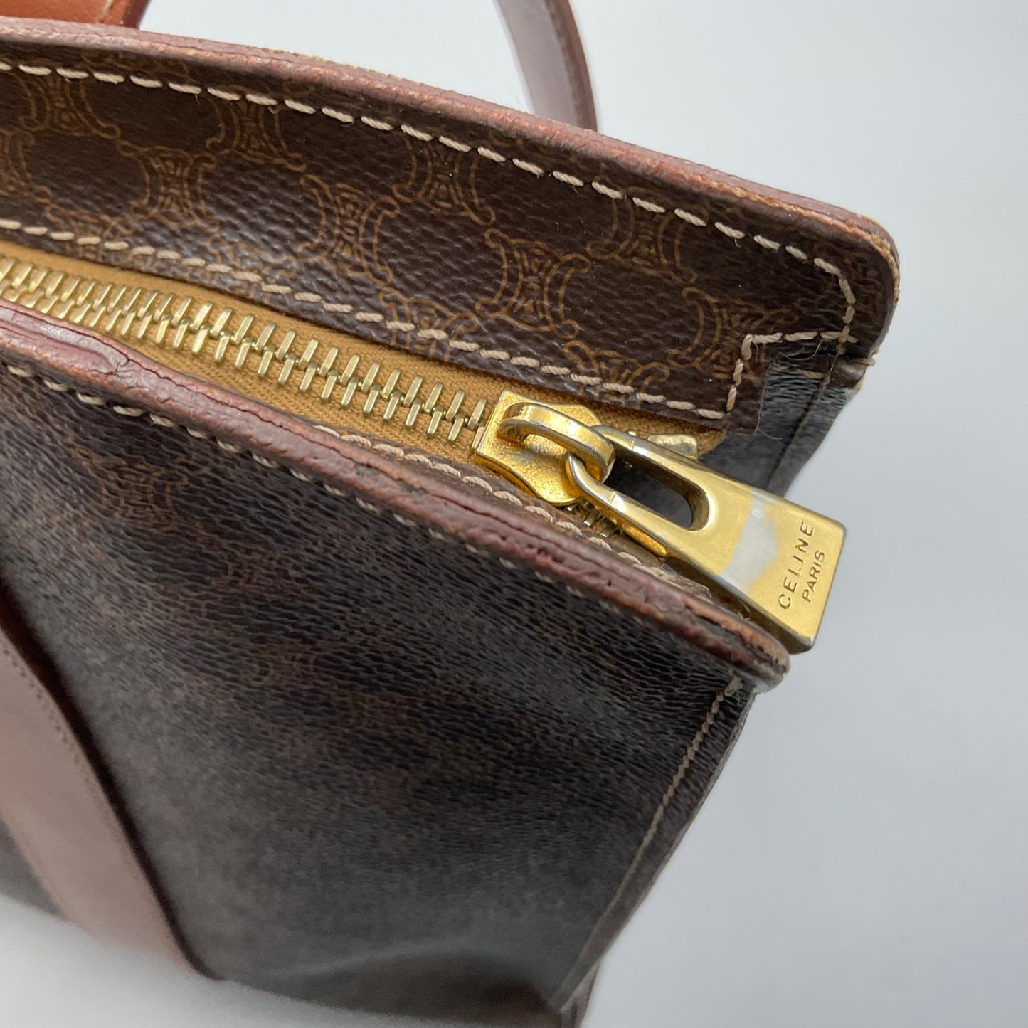 CELINE BROWN MACADAM TOTE BAG