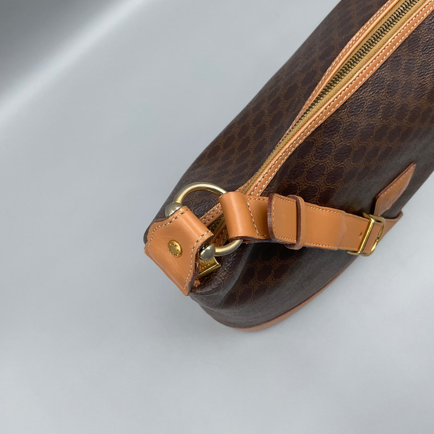 CELINE BROWN MACADAM SHOULDER BAG