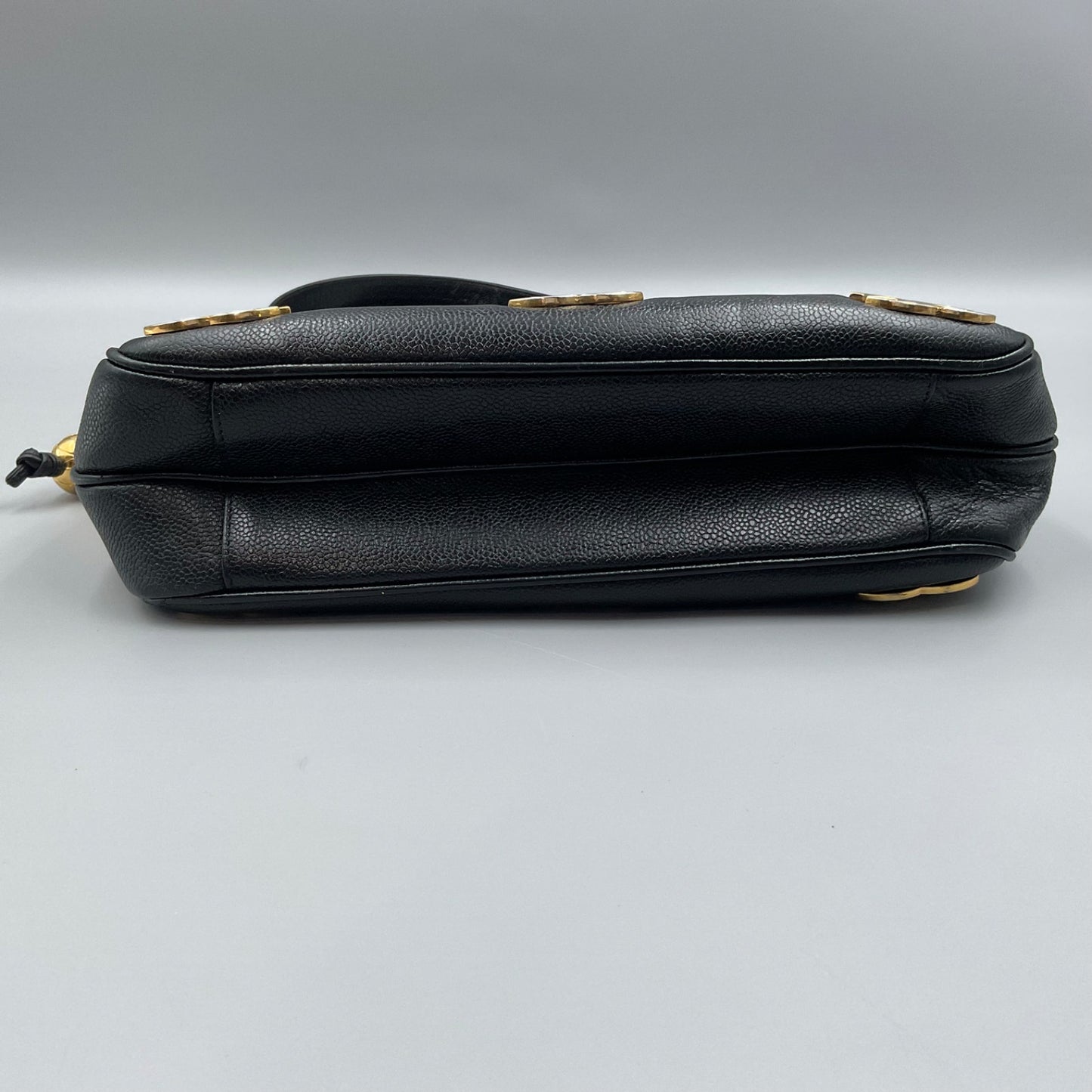 CHANEL TRIPLE CC BLACK LEATHER SHOULDER BAG (CC’s REPLATED)