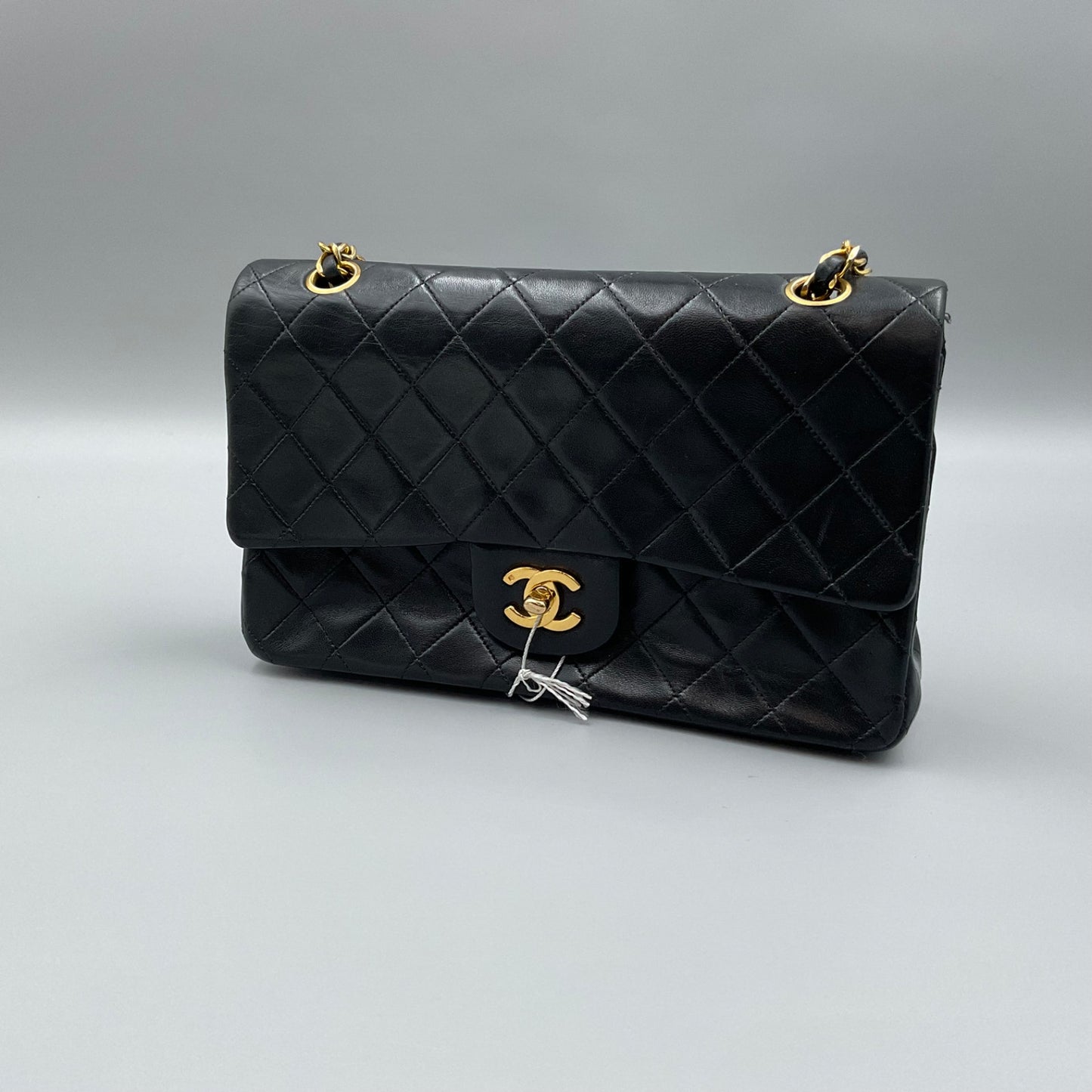 CHANEL BLACK CLASSIC DBL. FLAP SHOULDER BAG