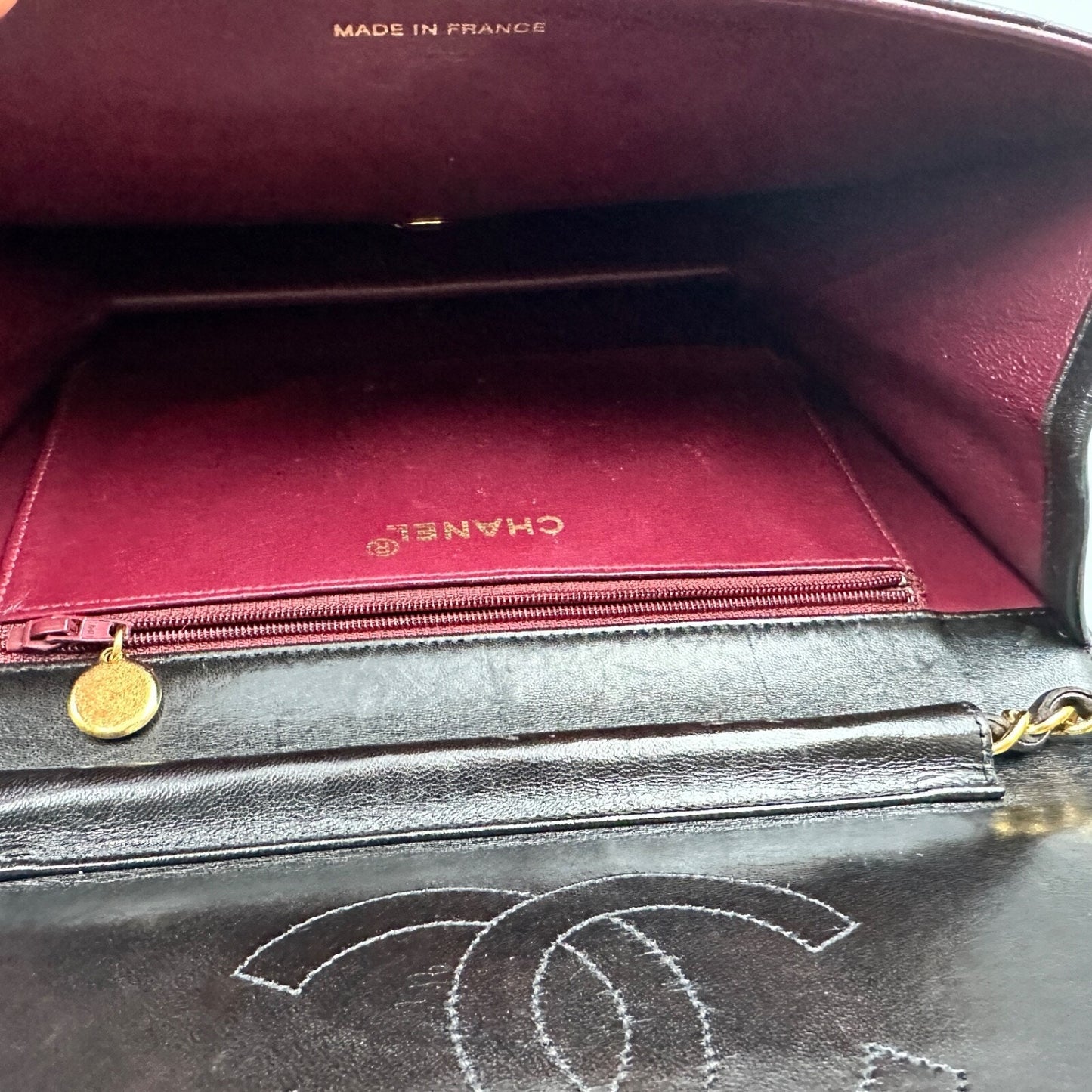 CHANEL BLACK MATELASSE CC SHOULDER BAG