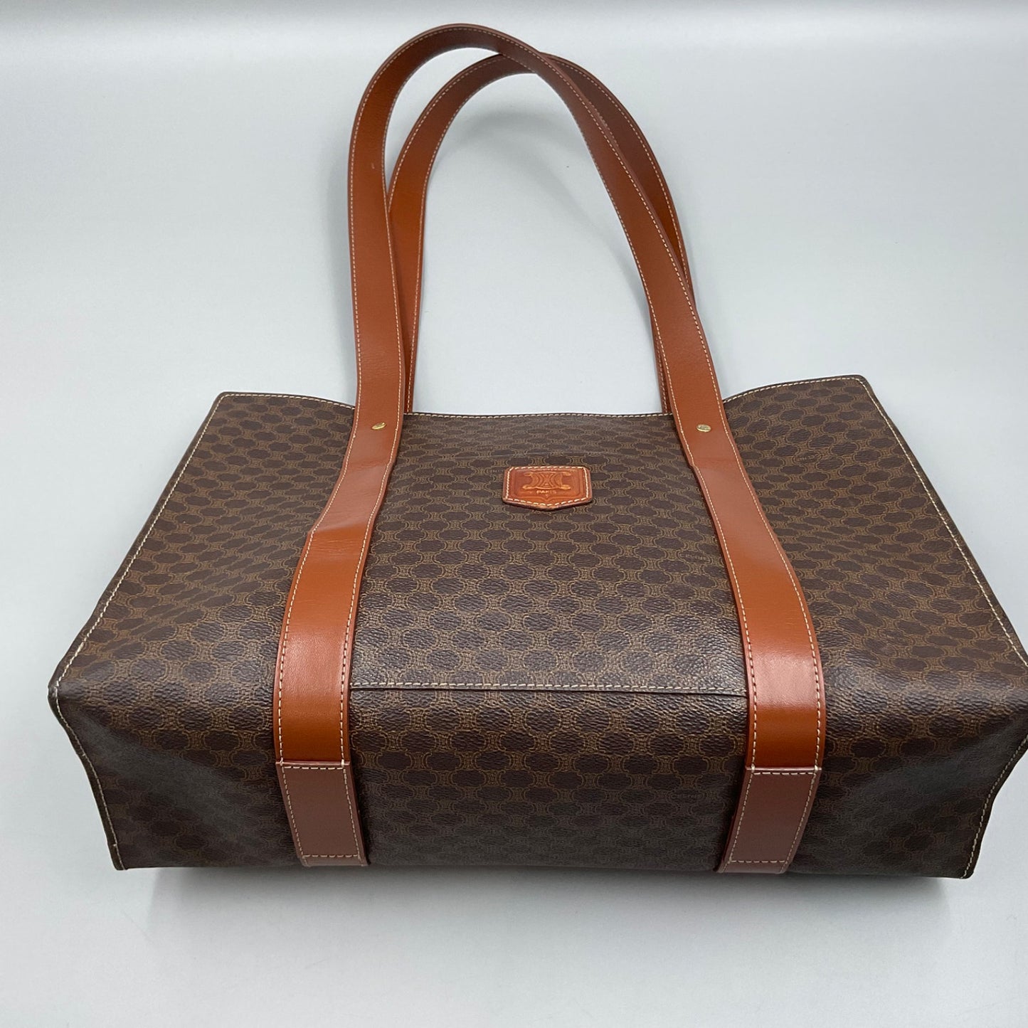 CELINE BROWN MACADAM TOTE BAG