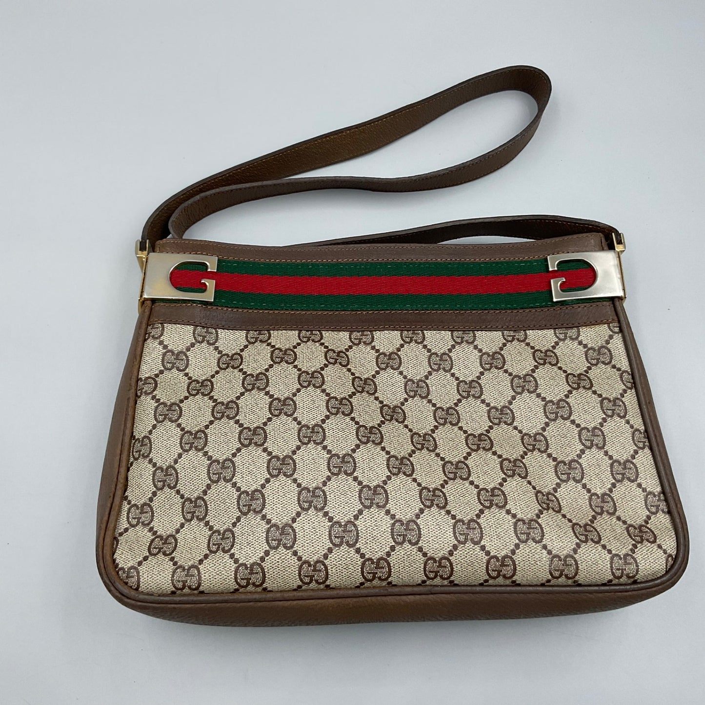 GUCCI BROWN SHERRY LINE SHOULDER BAG