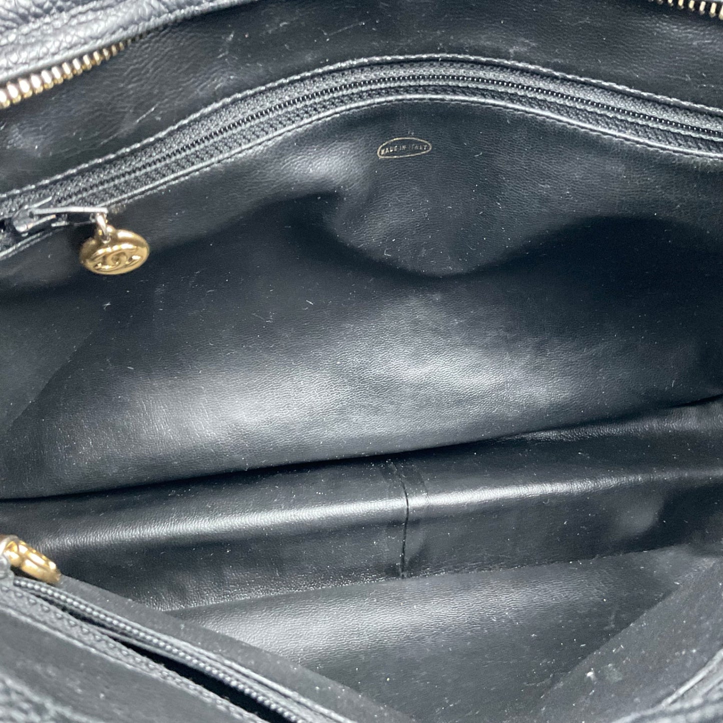 CHANEL TRIPLE CC BLACK LEATHER SHOULDER BAG (CC’s REPLATED)