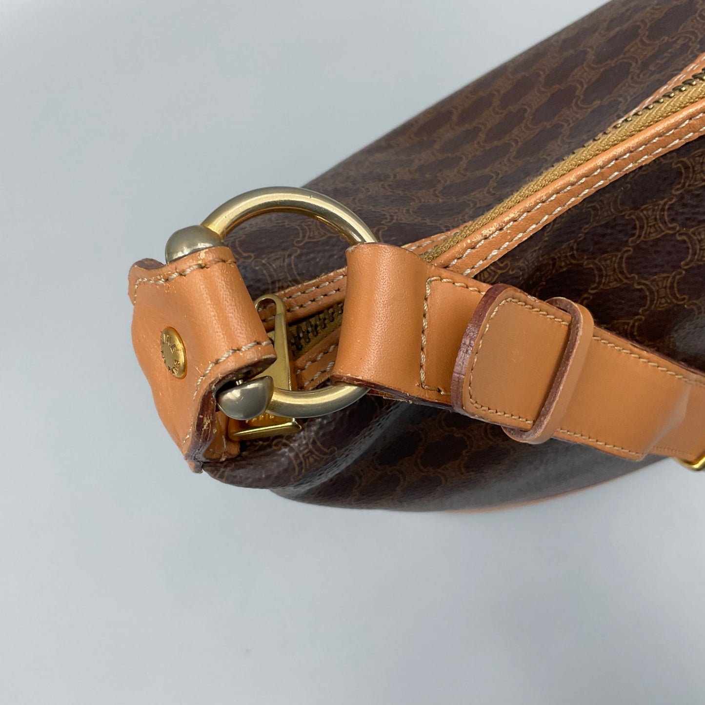 CELINE BROWN MACADAM SHOULDER BAG