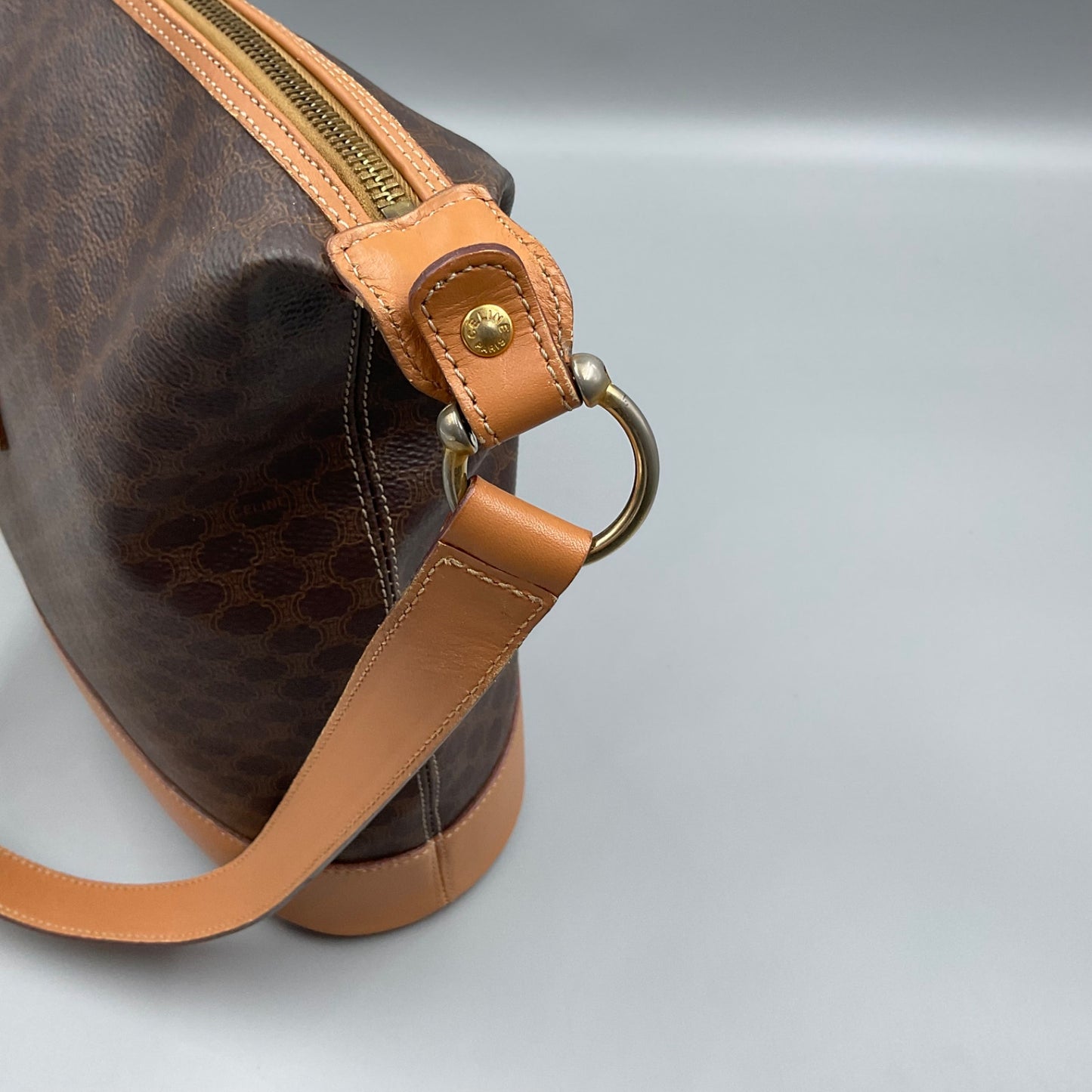 CELINE BROWN MACADAM SHOULDER BAG