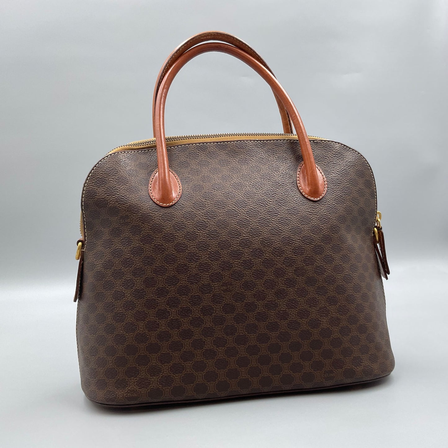 CELINE BROWN MACADAM HANDBAG