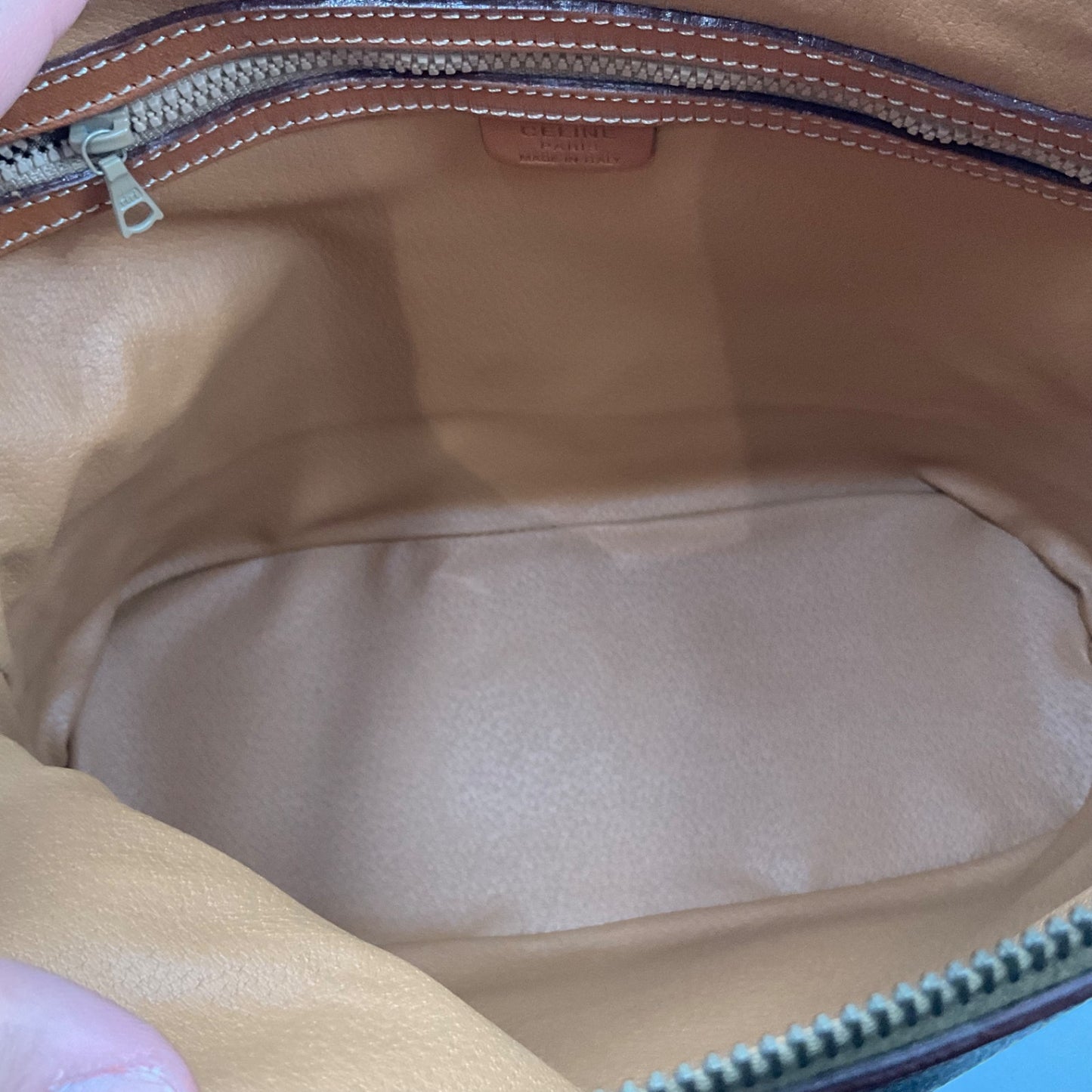 CELINE BROWN MACADAM HANDBAG