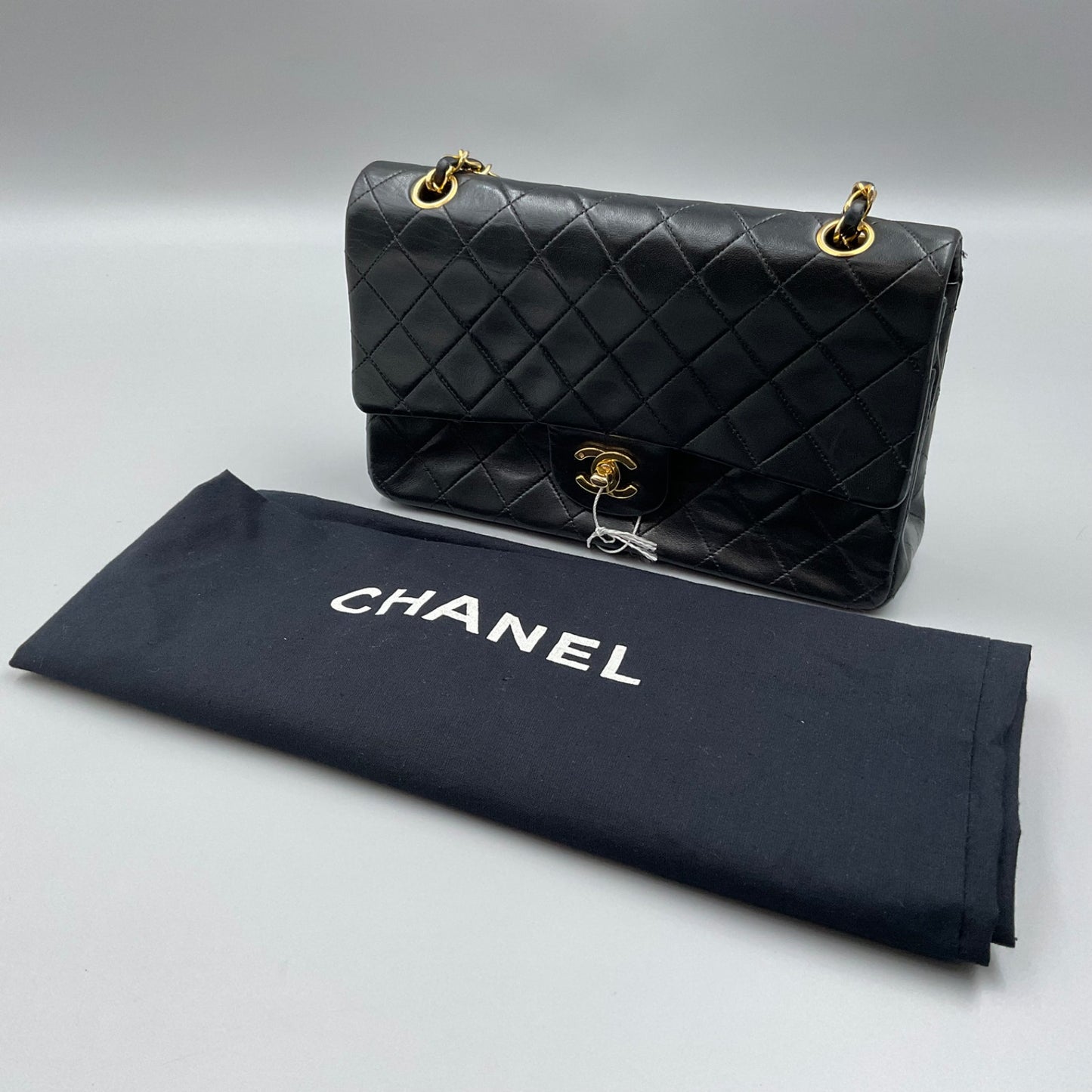 CHANEL BLACK CLASSIC DBL. FLAP SHOULDER BAG