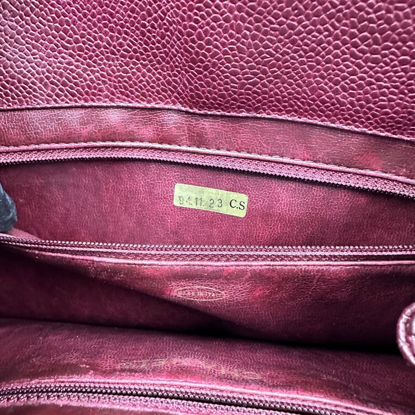 CHANEL MAROON CC ONE SHOULDER BUCKET BAG