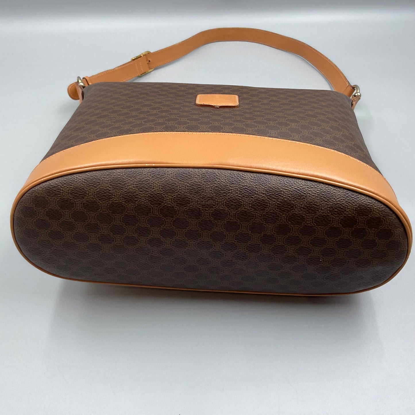 CELINE BROWN MACADAM SHOULDER BAG