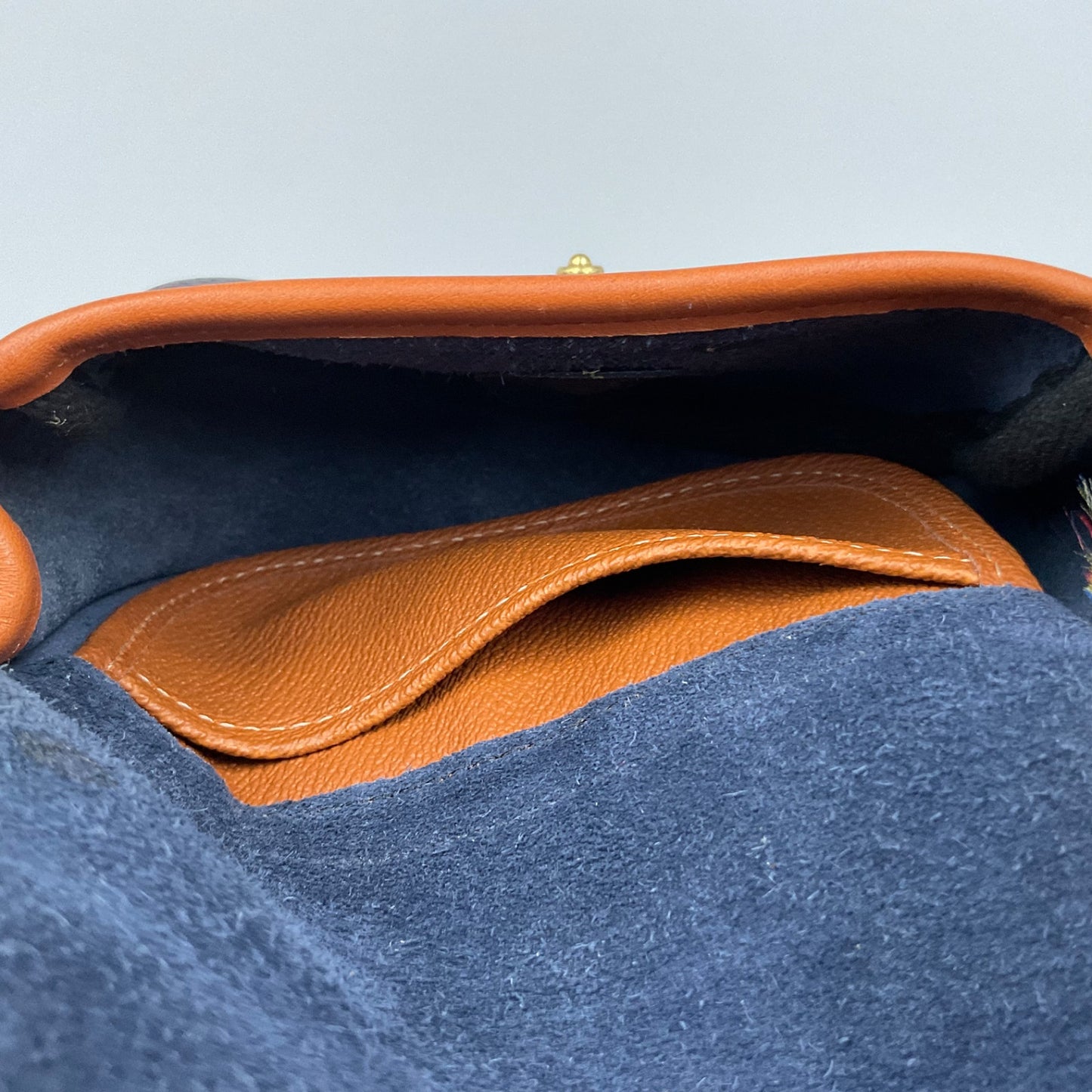 DOONEY & BOURKE BLUE/TAN MINI CROSSBODY/BELT BAG