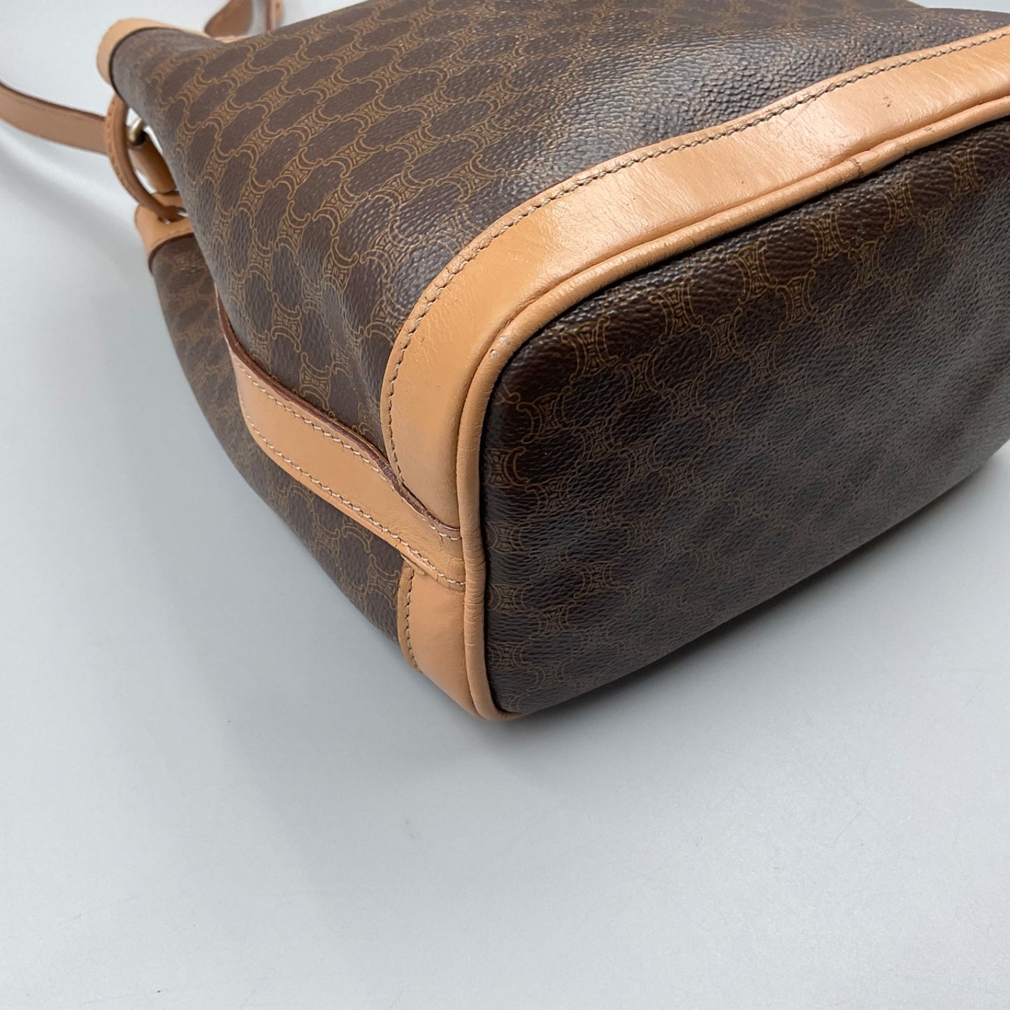 CELINE BROWN SAC SEAU MACADAM BUCKET BAG