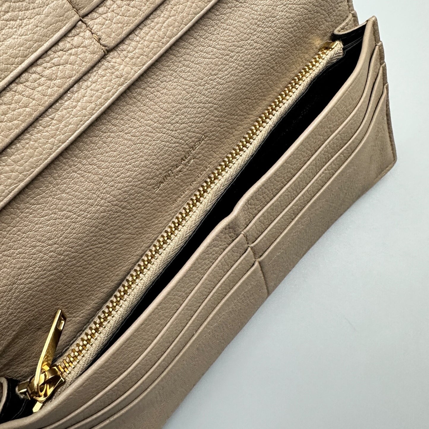 YSL BEIGE LEATHER WALLET