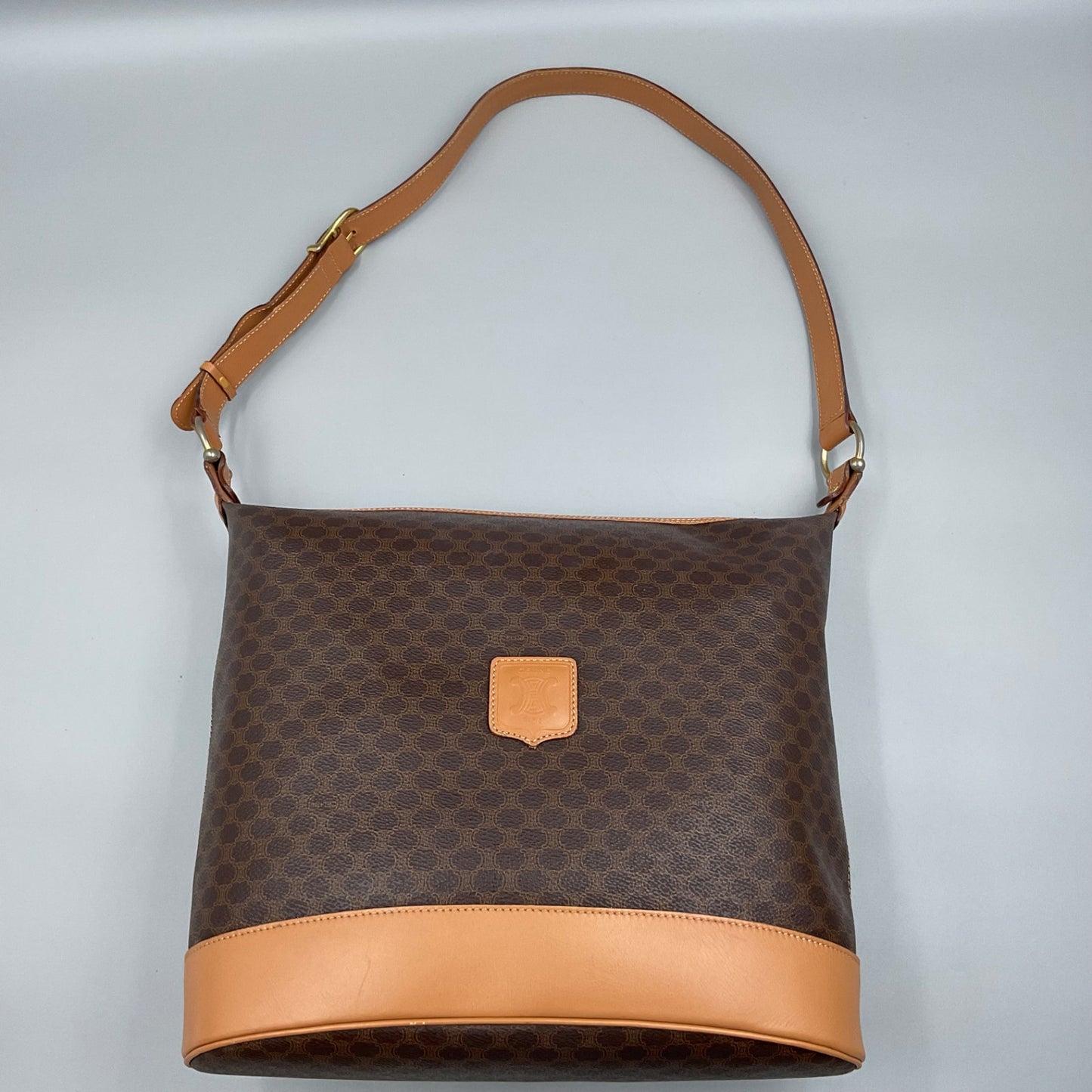 CELINE BROWN MACADAM SHOULDER BAG