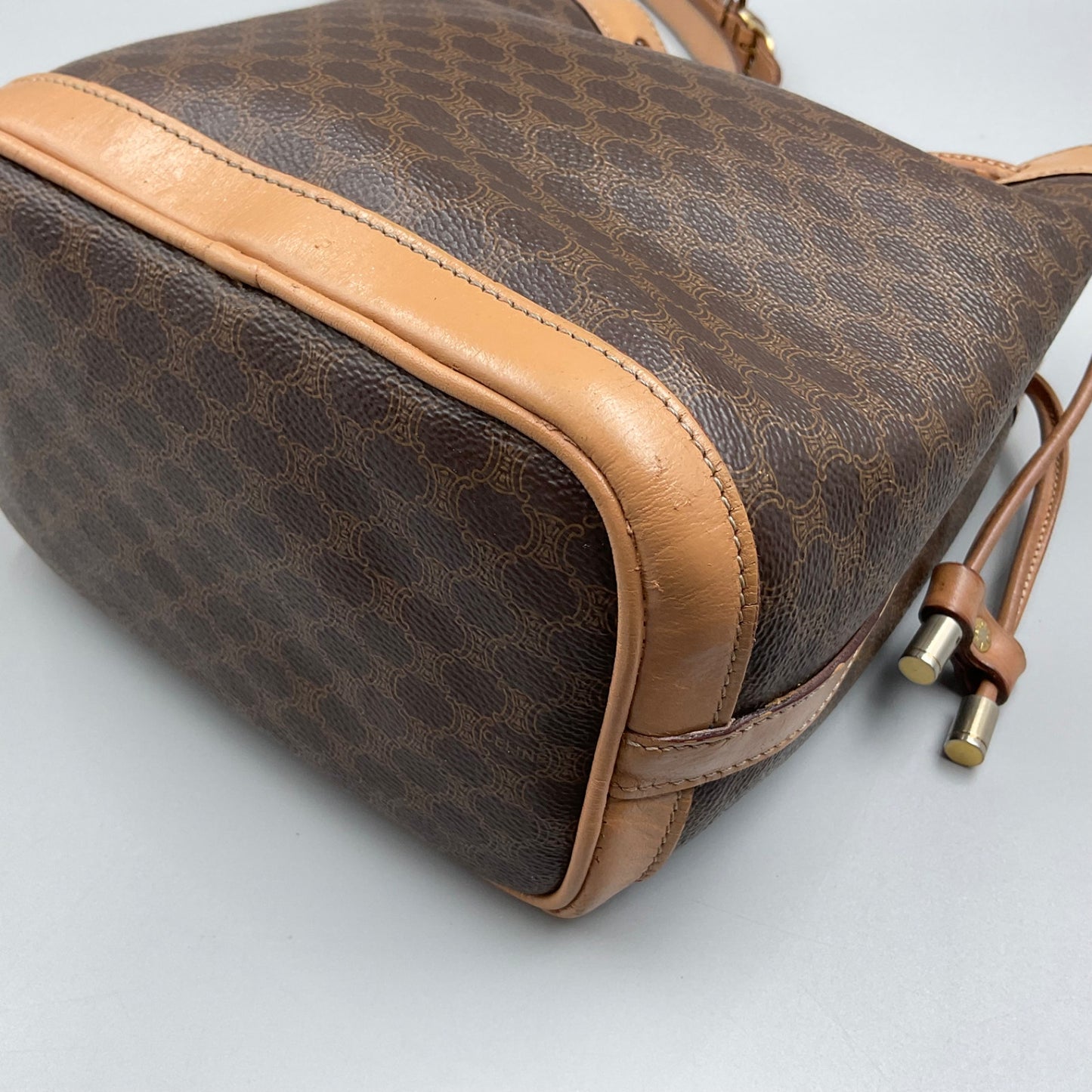 CELINE BROWN SAC SEAU MACADAM BUCKET BAG
