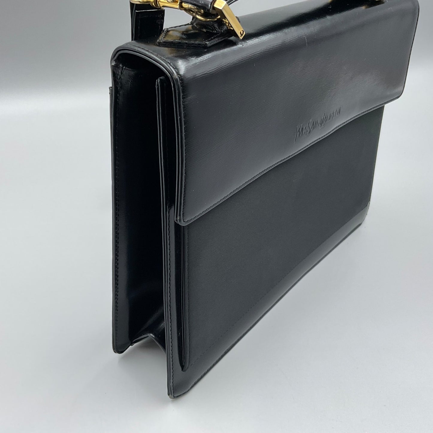 YSL BLACK LEATHER SHOULDER BAG