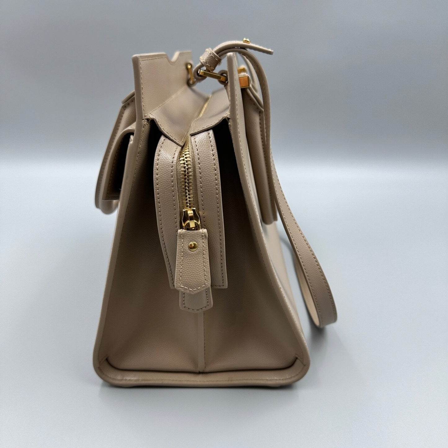 ST. LAURENT BEIGE UPTOWN TOTE BAG