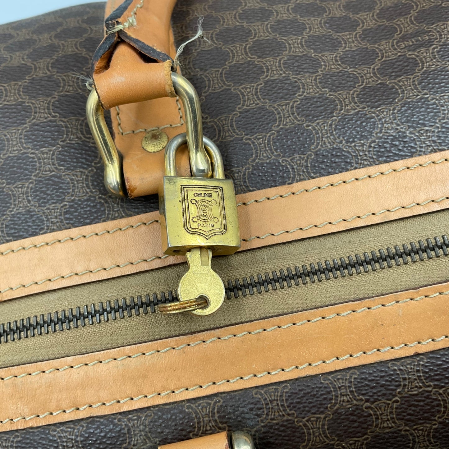CELINE MACADAM BOSTON DUFFLE BAG (LARGE)