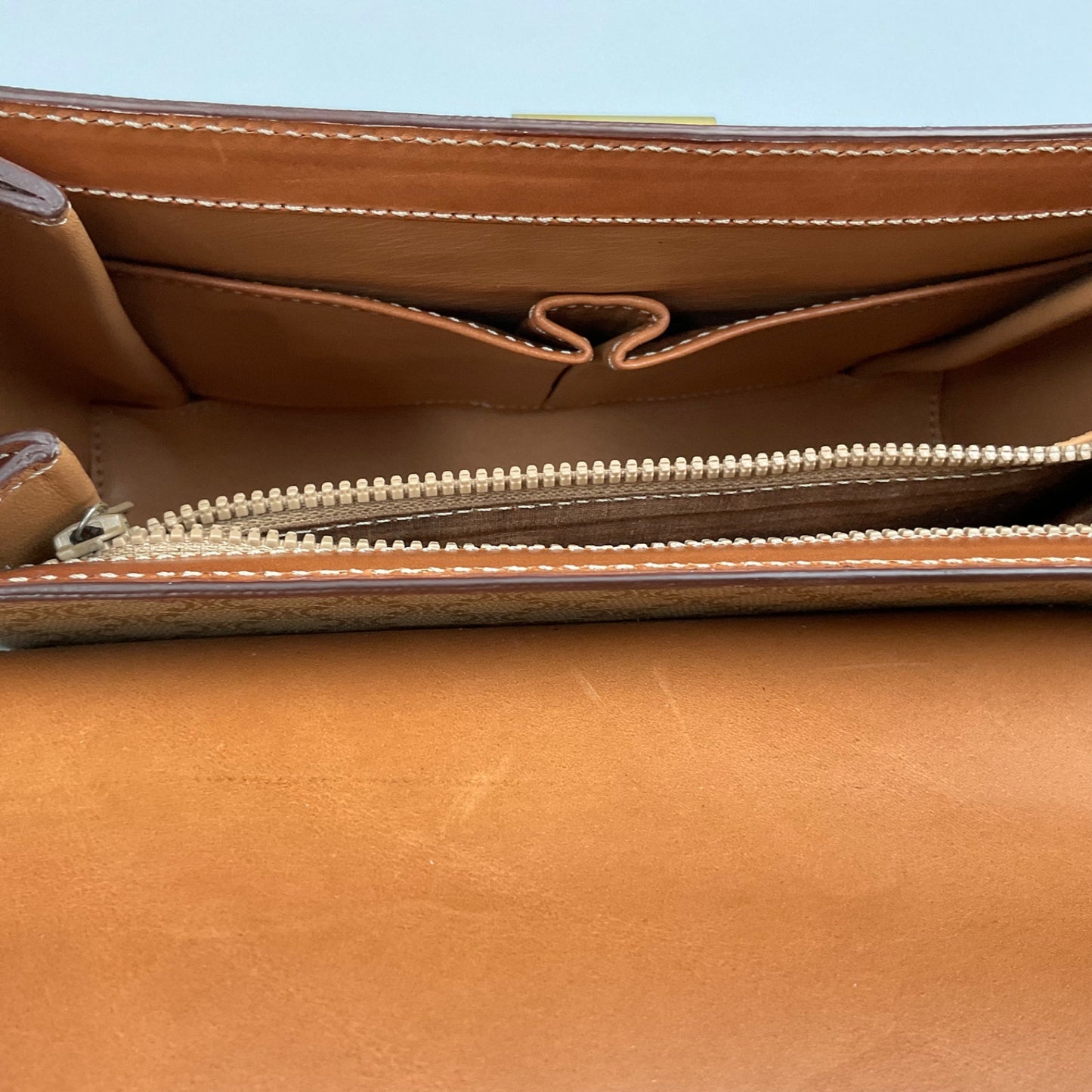 CELINE TAN MACADAM HANDBAG
