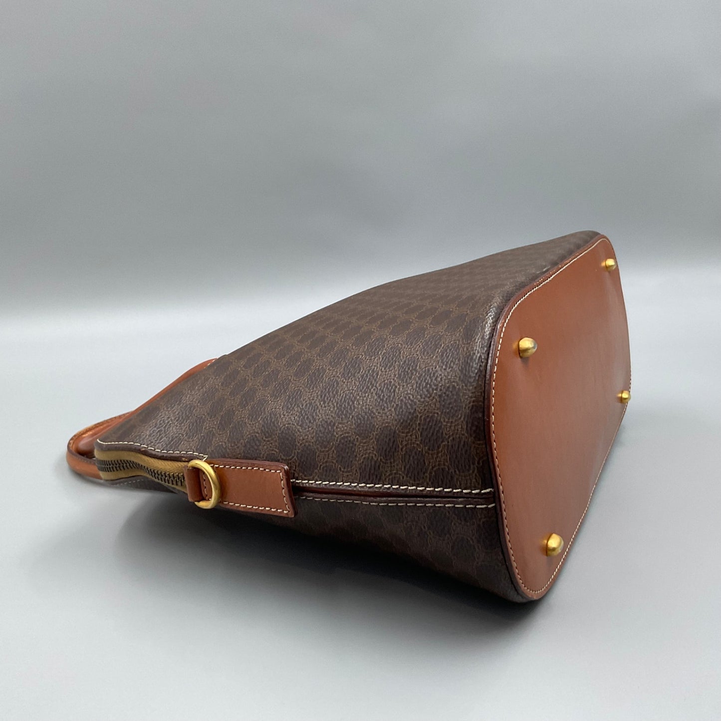 CELINE BROWN MACADAM HANDBAG