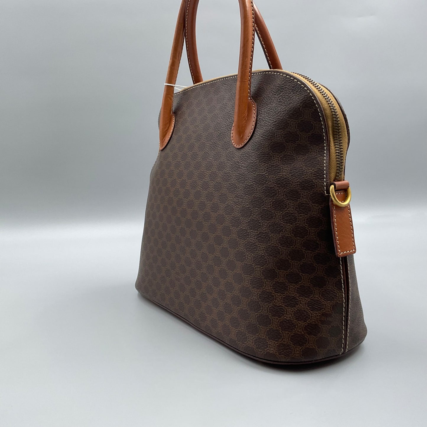 CELINE BROWN MACADAM HANDBAG