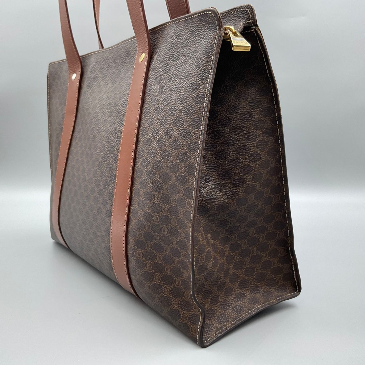 CELINE BROWN MACADAM TOTE BAG