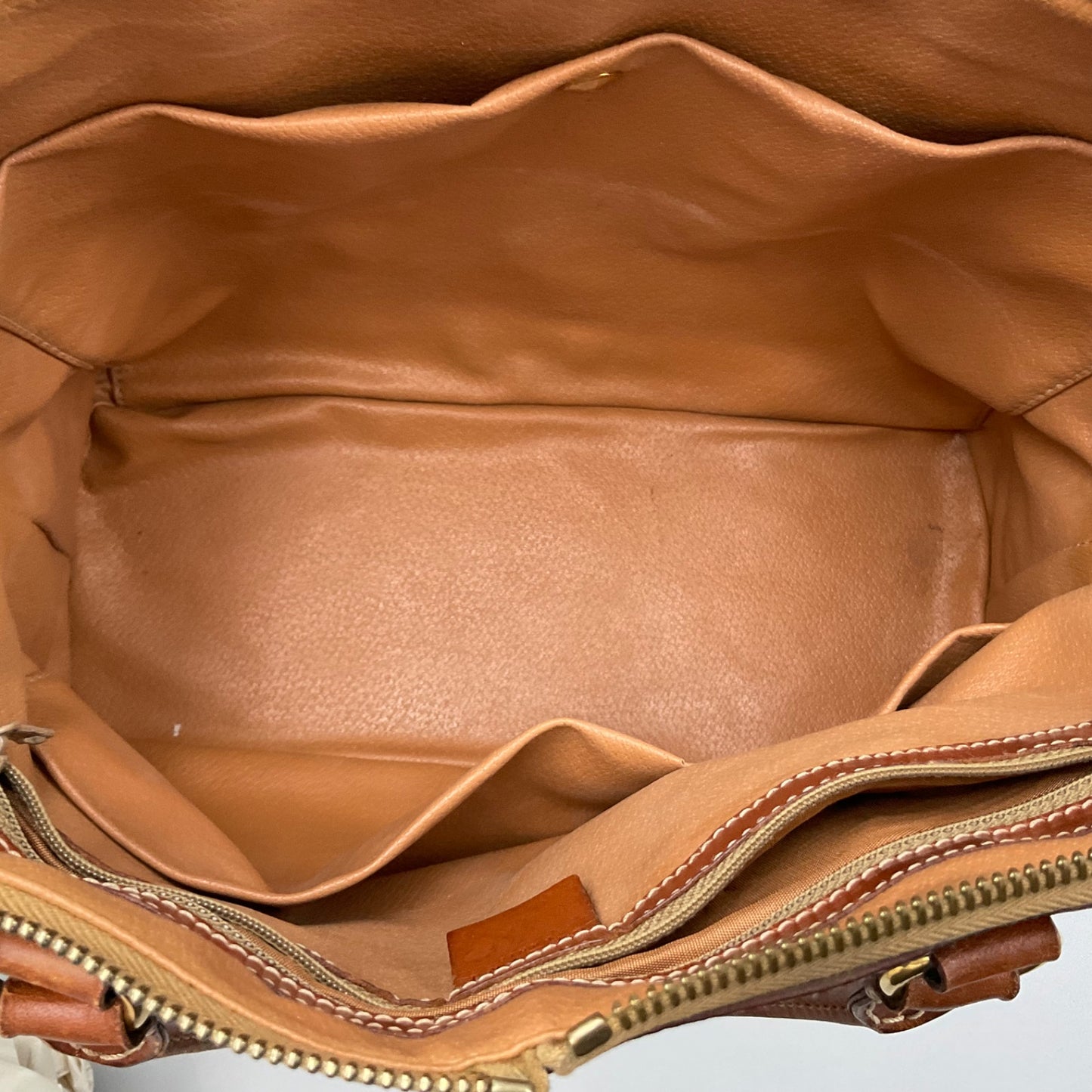 CELINE BROWN MACADAM BIASON HANDBAG