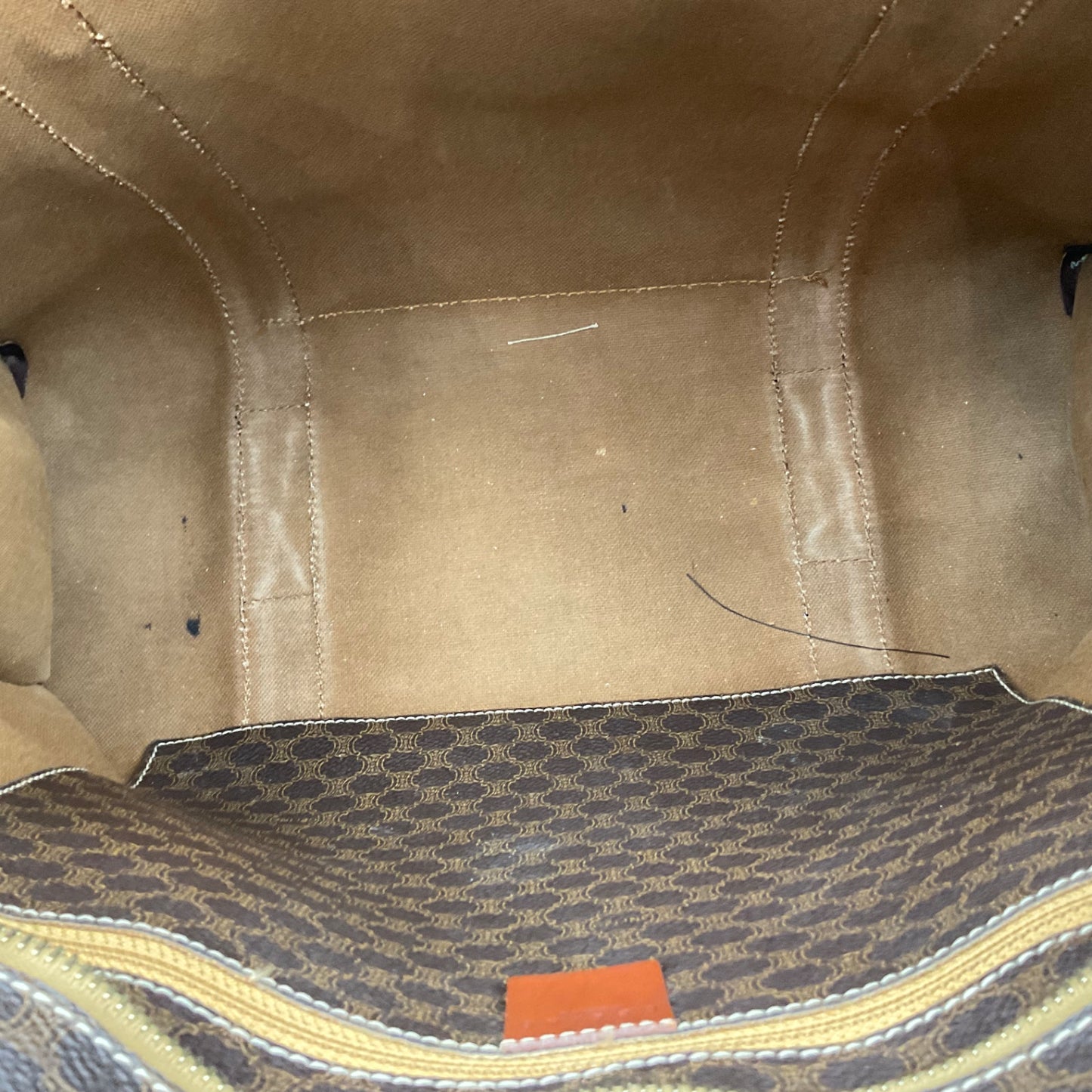 CELINE BROWN MACADAM TOTE BAG