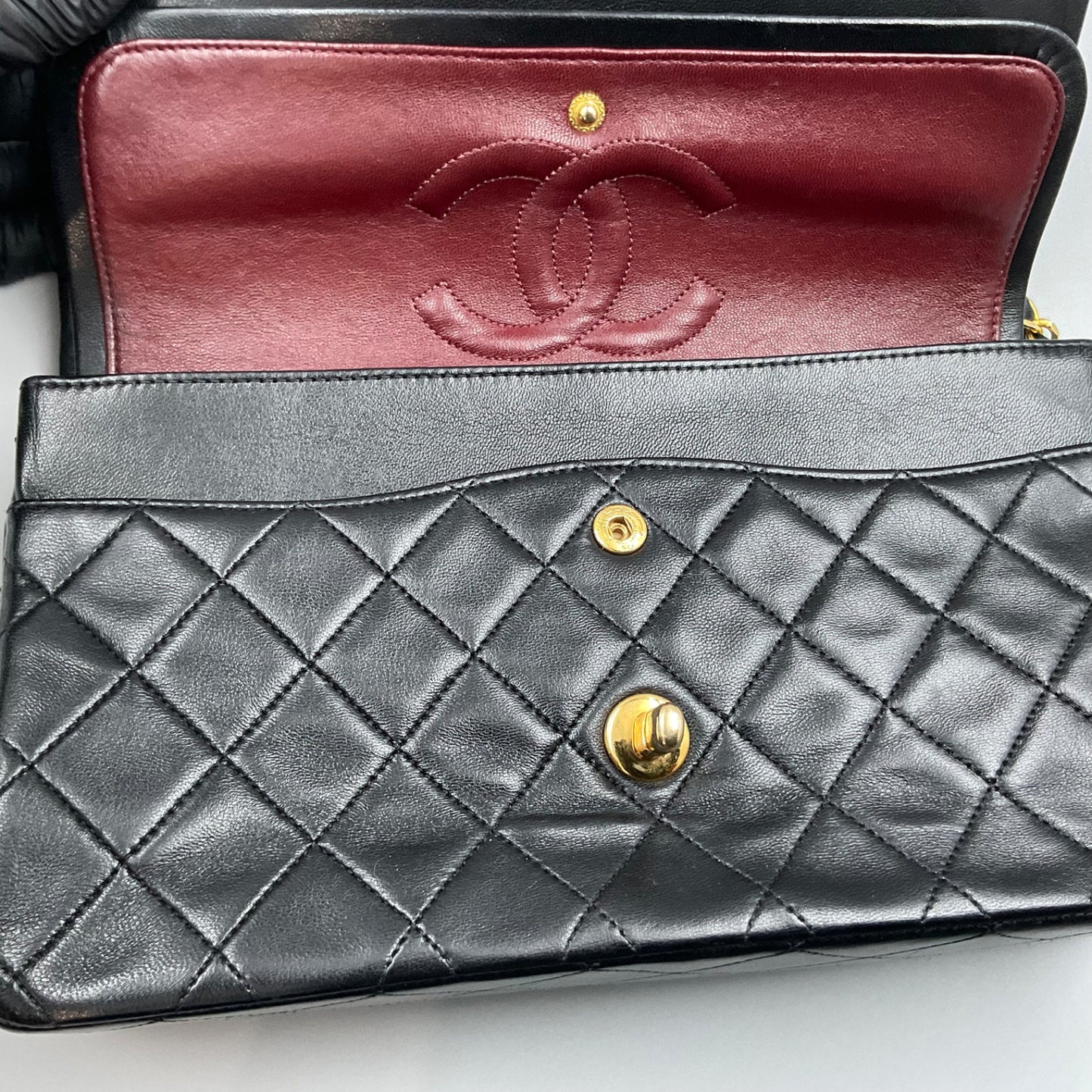 CHANEL BLACK CLASSIC DBL. FLAP SHOULDER BAG