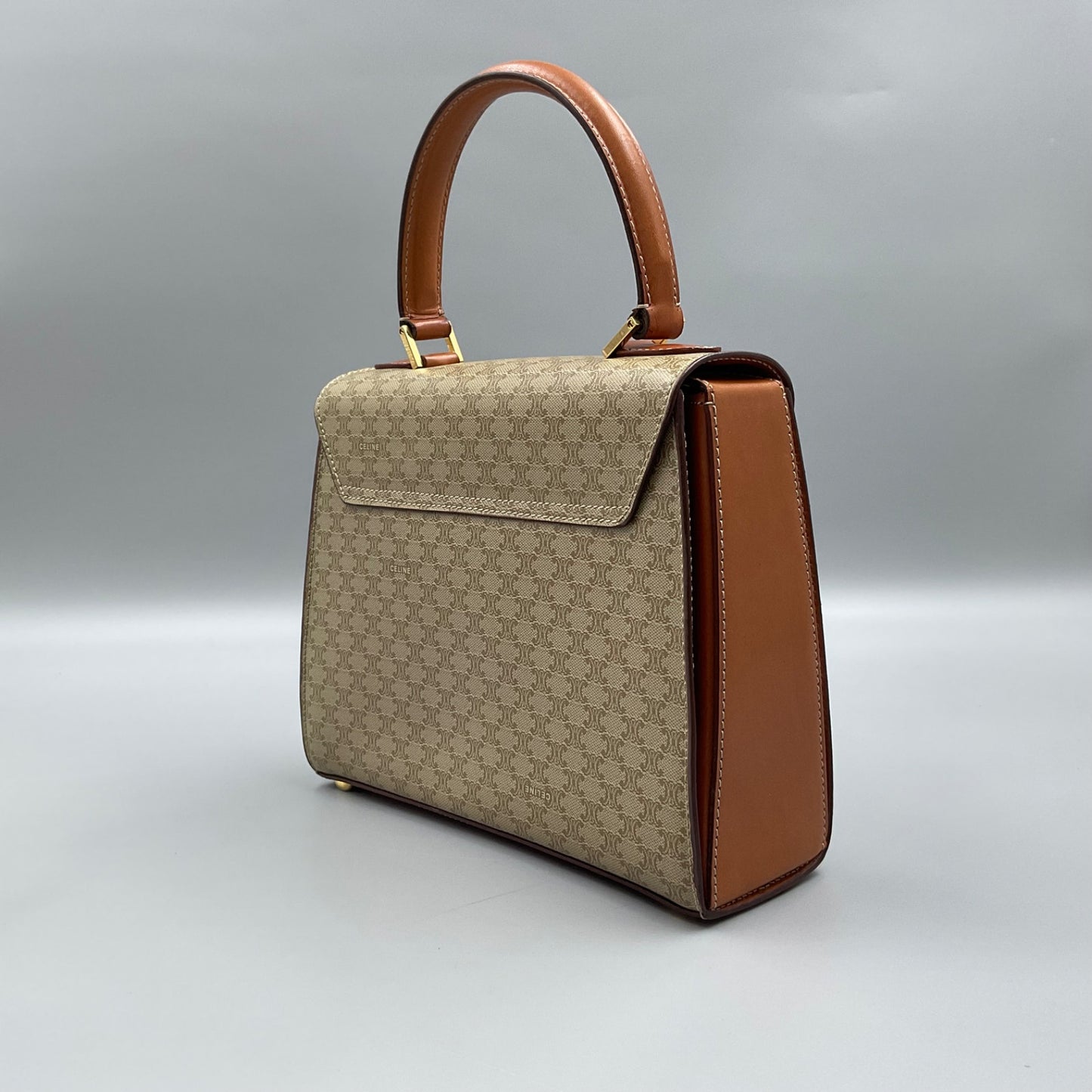 CELINE TAN MACADAM HANDBAG