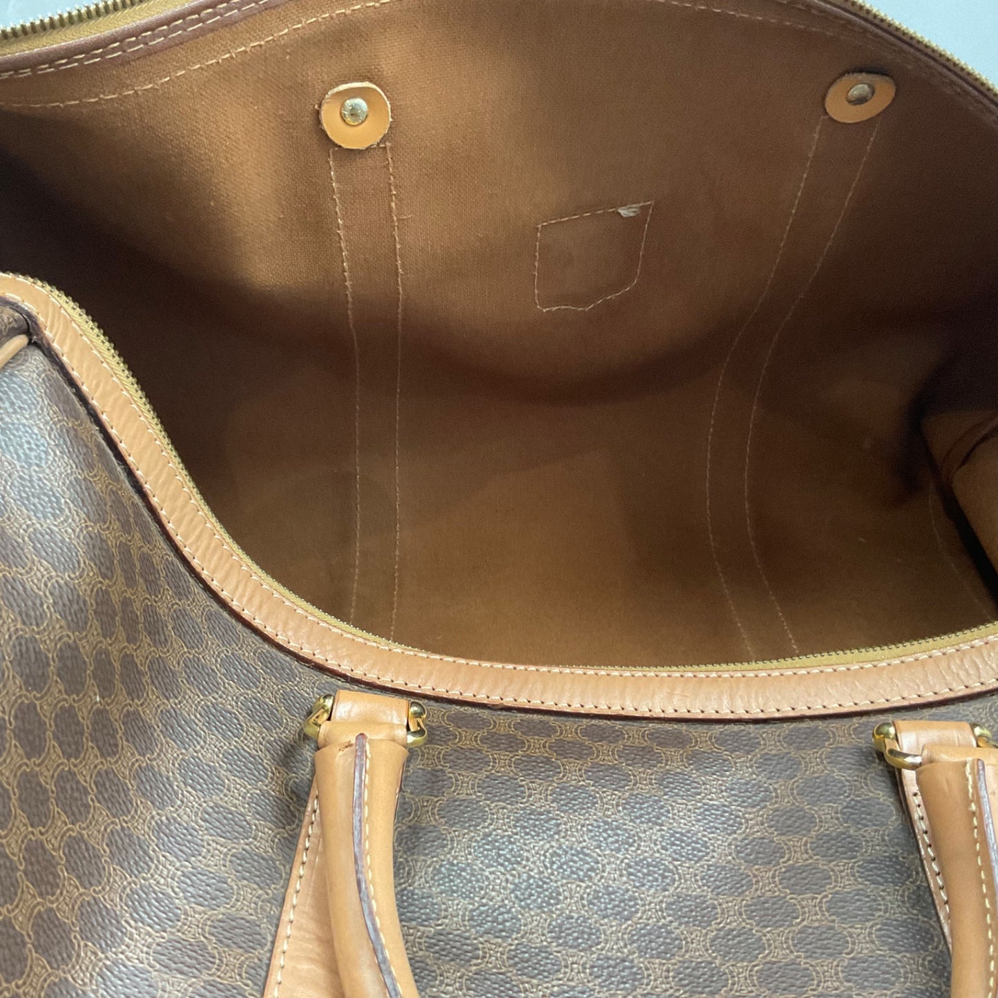 CELINE BROWN MACADAM BOSTON DUFFLE BAG (LARGE)