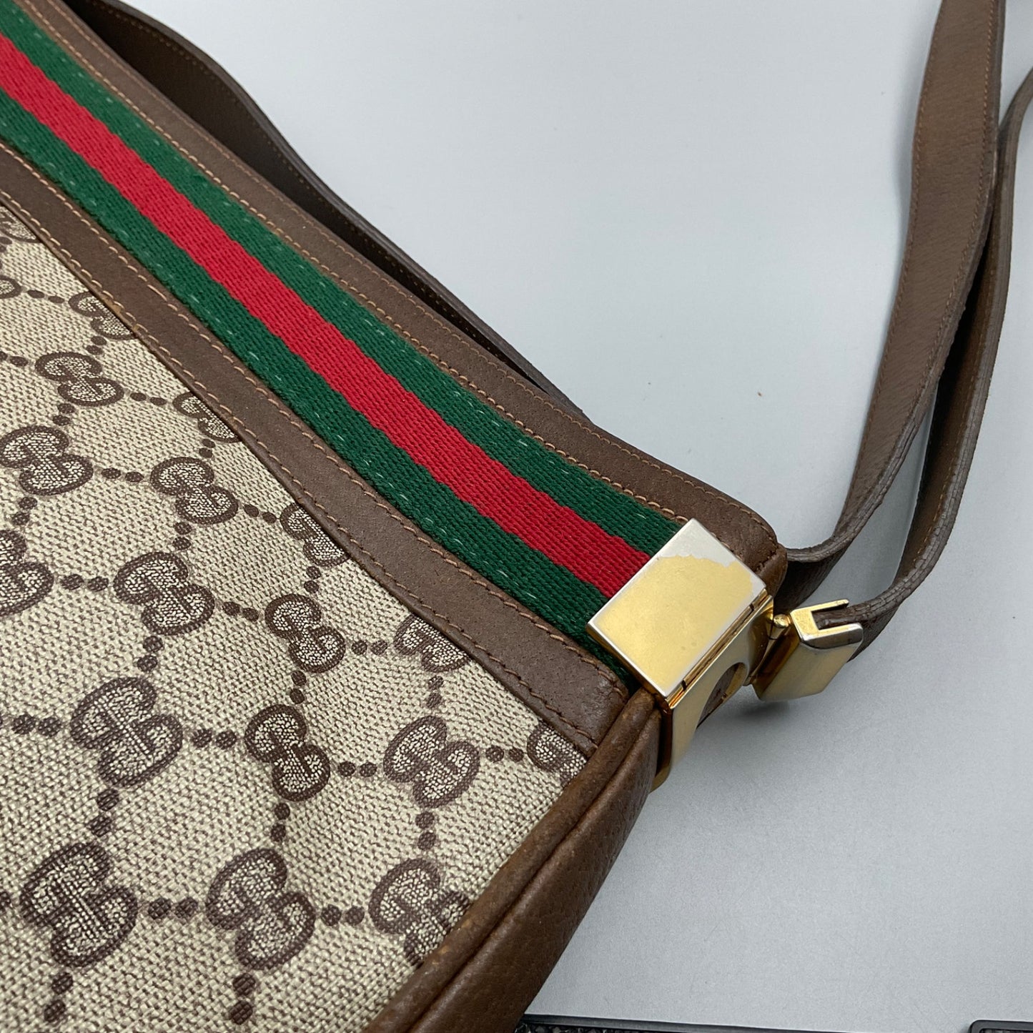 GUCCI BROWN SHERRY LINE SHOULDER BAG
