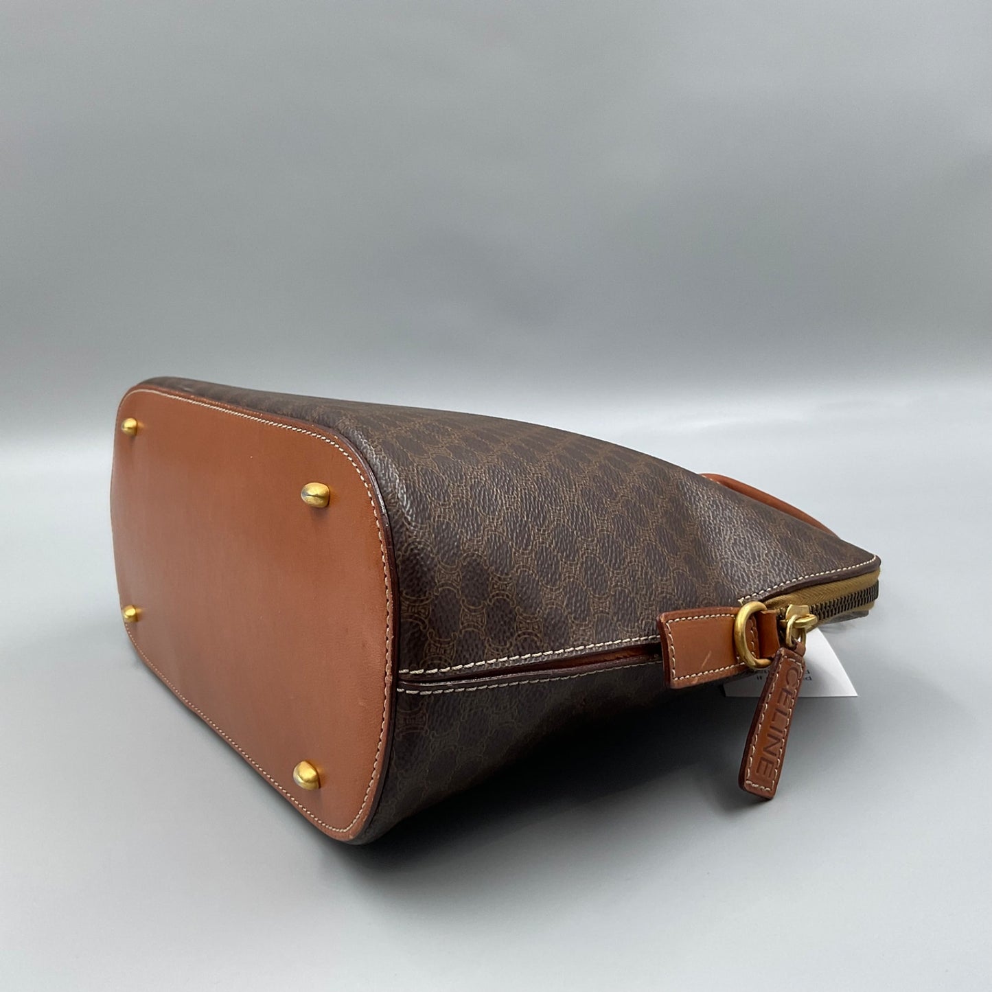 CELINE BROWN MACADAM HANDBAG