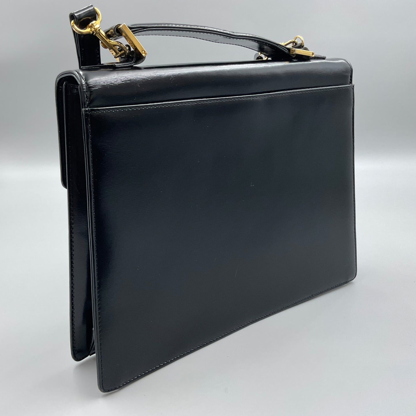 YSL BLACK LEATHER SHOULDER BAG
