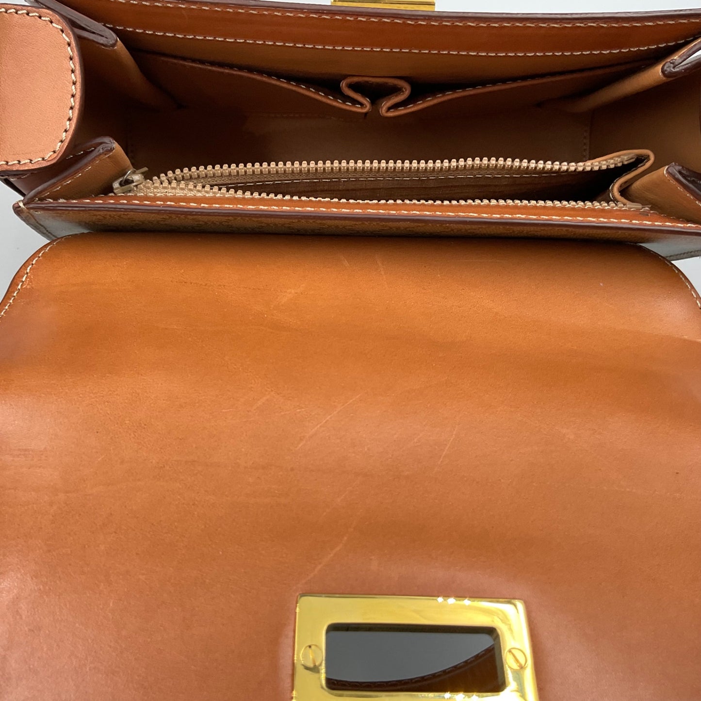 CELINE TAN MACADAM HANDBAG