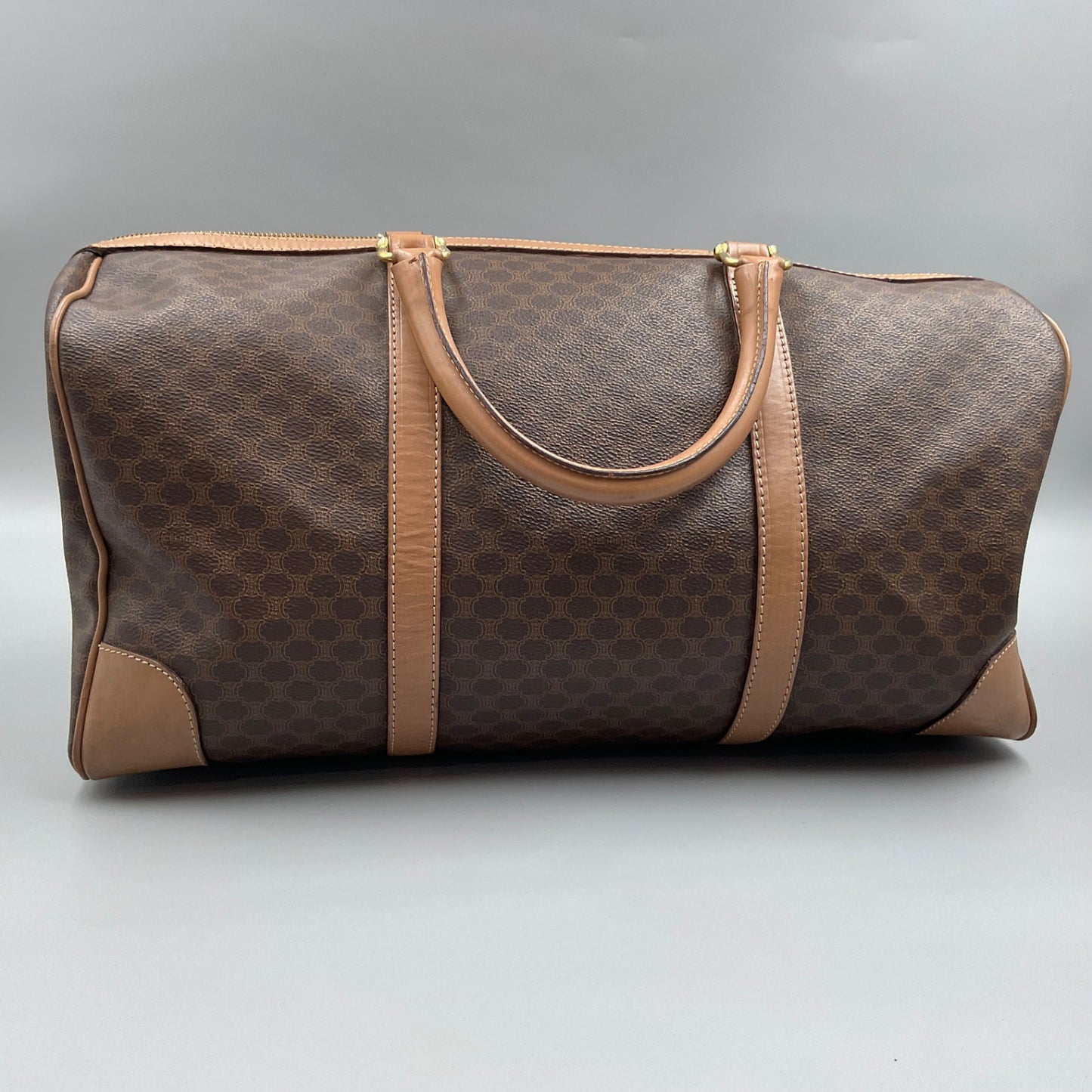 CELINE BROWN MACADAM BOSTON DUFFLE BAG (LARGE)