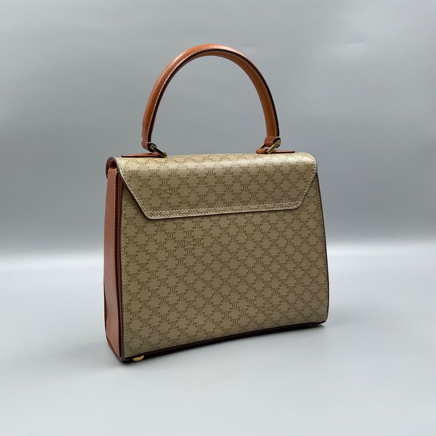 CELINE TAN MACADAM HANDBAG