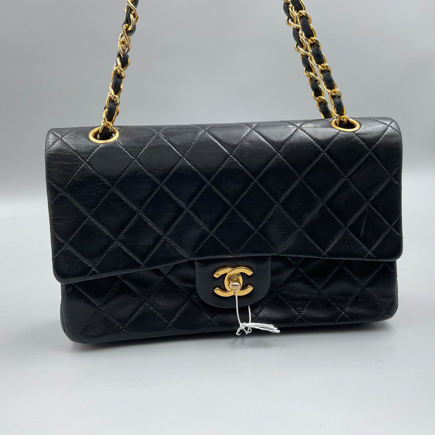 CHANEL BLACK CLASSIC DBL. FLAP SHOULDER BAG