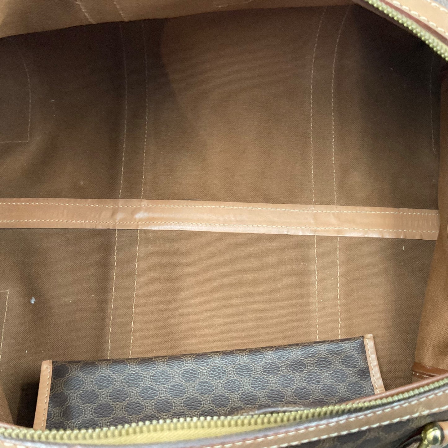CELINE BROWN MACADAM BOSTON DUFFLE BAG (LARGE)