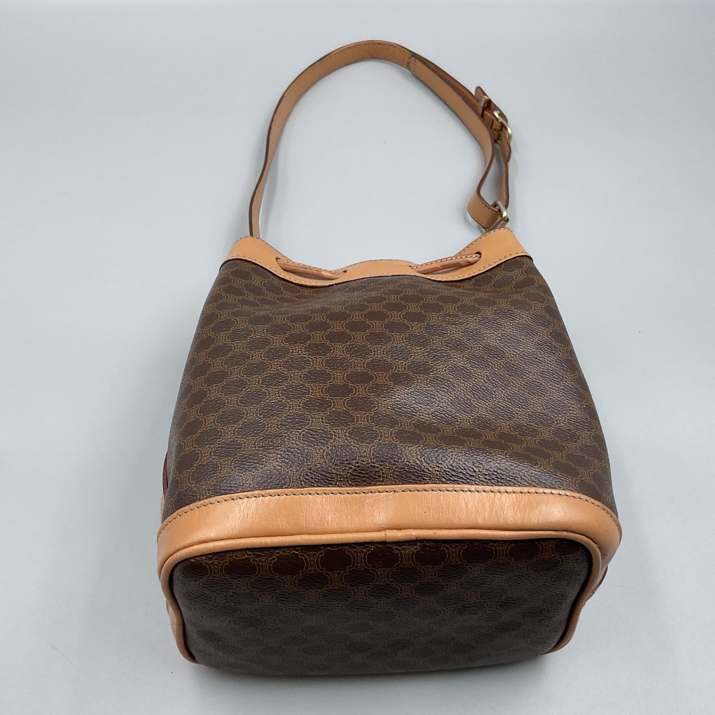 CELINE BROWN SAC SEAU MACADAM BUCKET BAG
