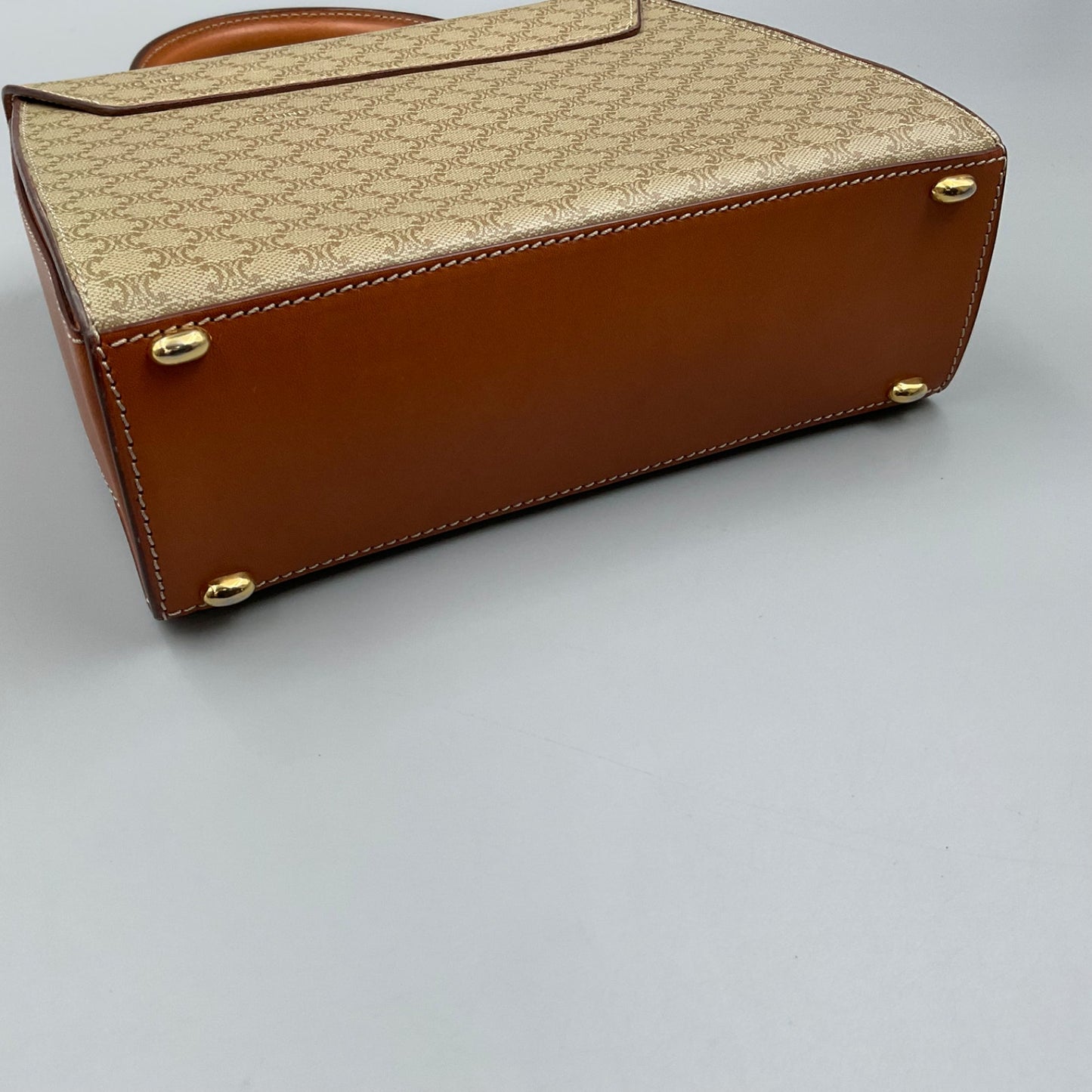 CELINE TAN MACADAM HANDBAG