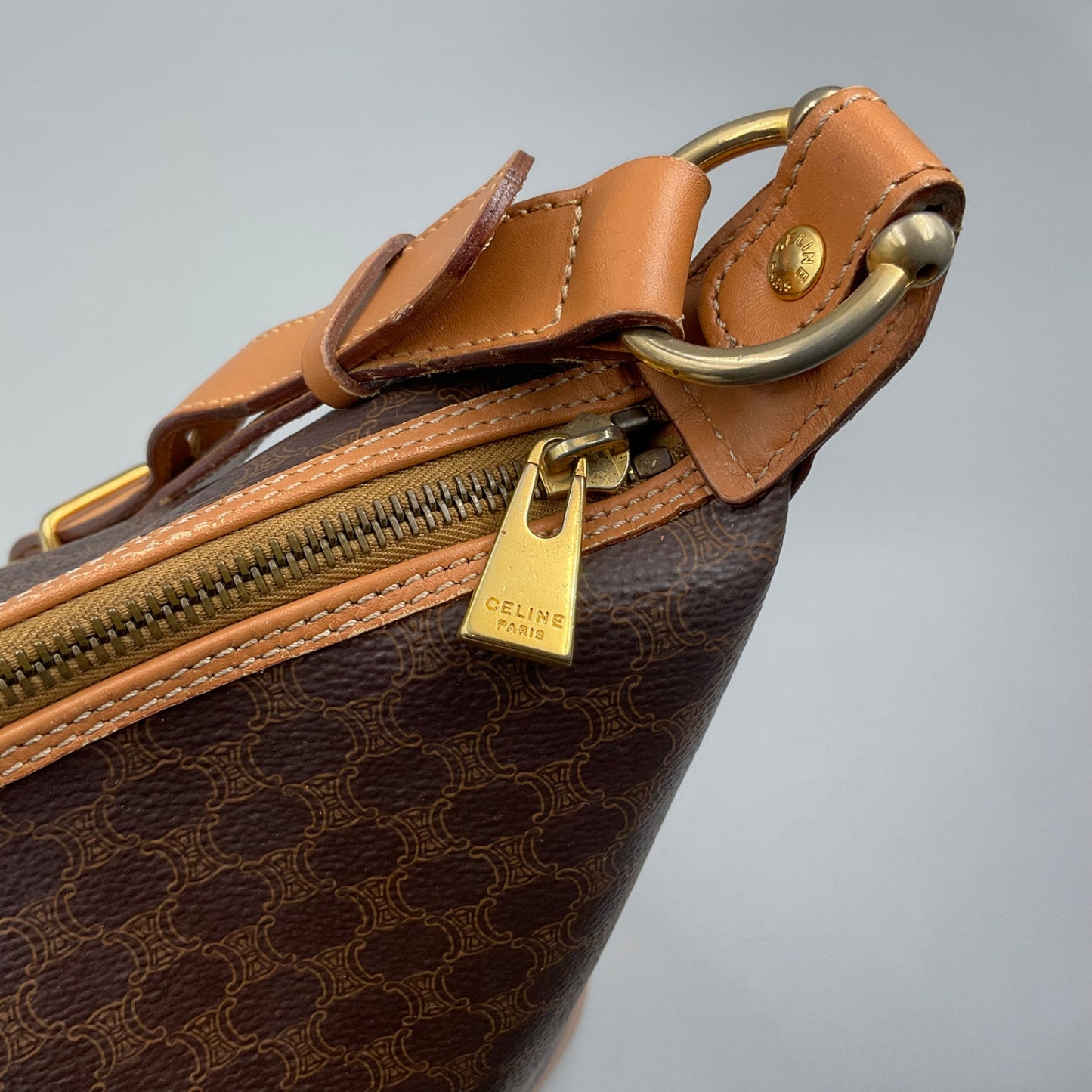 CELINE BROWN MACADAM SHOULDER BAG