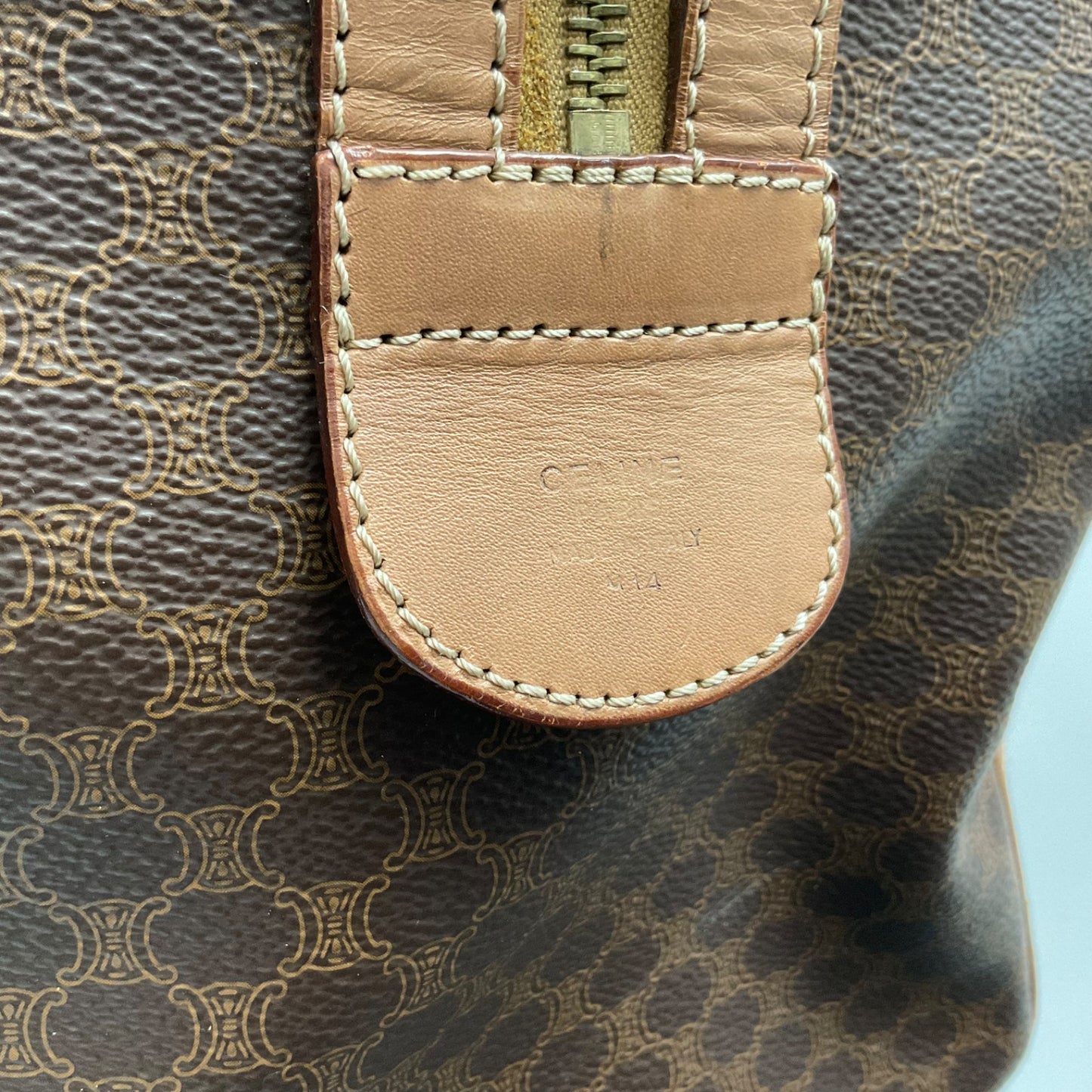 CELINE BROWN MACADAM BOSTON DUFFLE BAG (LARGE)