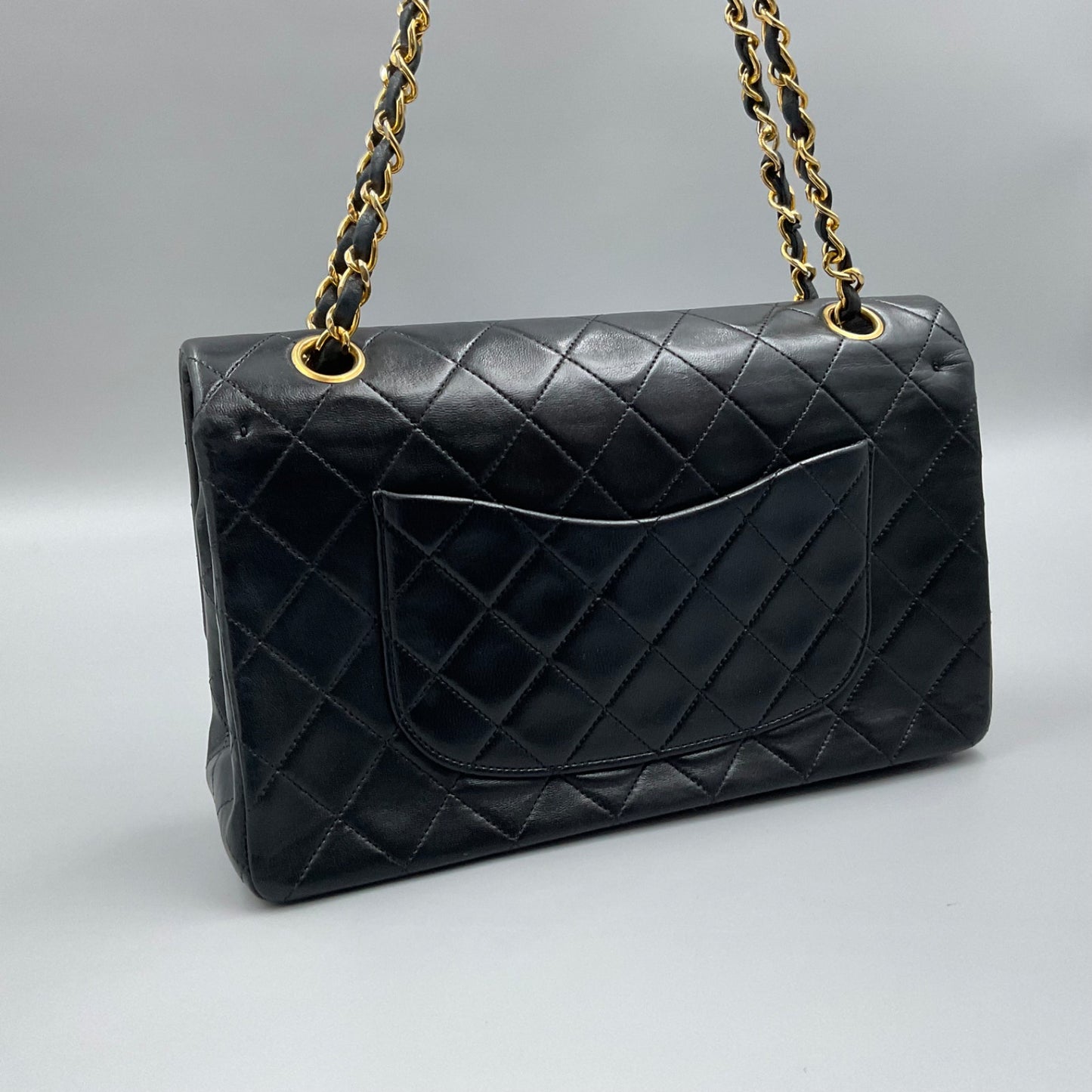 CHANEL BLACK CLASSIC DBL. FLAP SHOULDER BAG