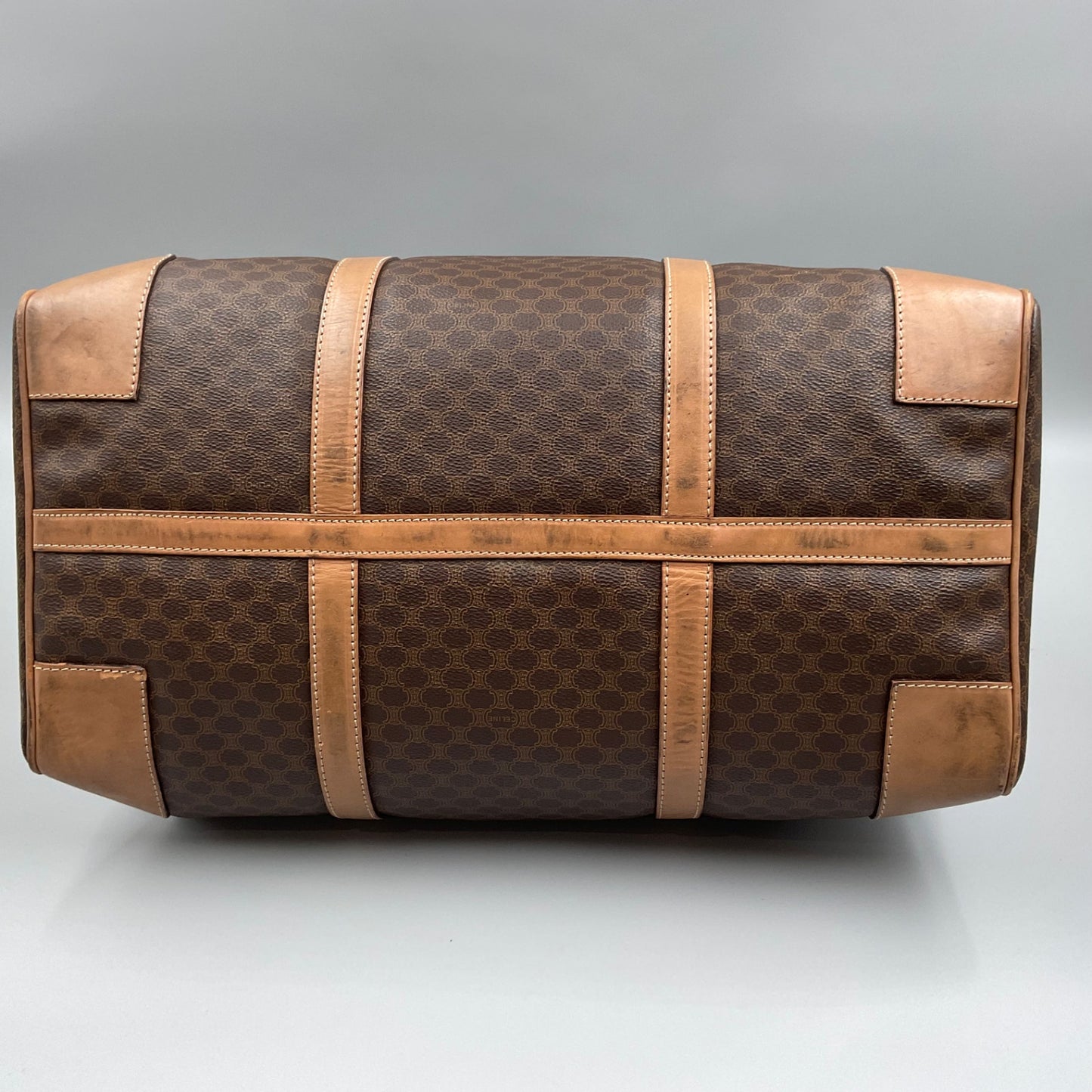 CELINE BROWN MACADAM BOSTON DUFFLE BAG (LARGE)