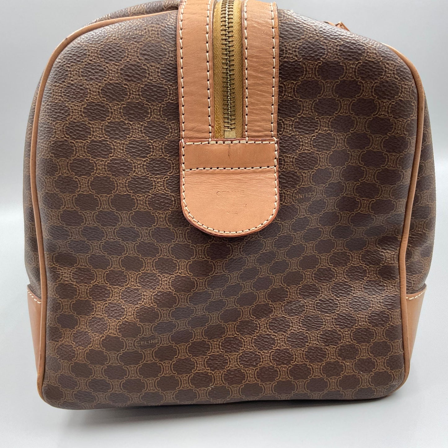 CELINE BROWN MACADAM BOSTON DUFFLE BAG (LARGE)