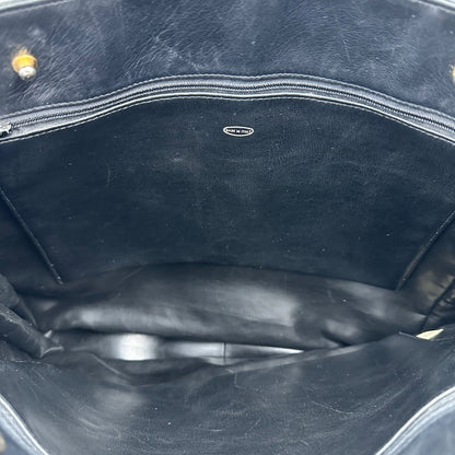 CHANEL BLACK LEATHER TOTE BAG