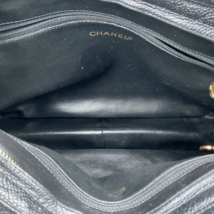 CHANEL TRIPLE CC BLACK LEATHER SHOULDER BAG (CC’s REPLATED)