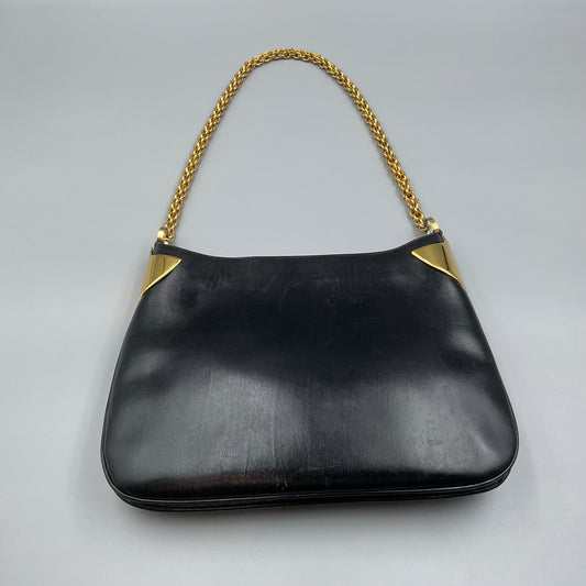 GUCCI BLACK LEATHER SHOULDER BAG